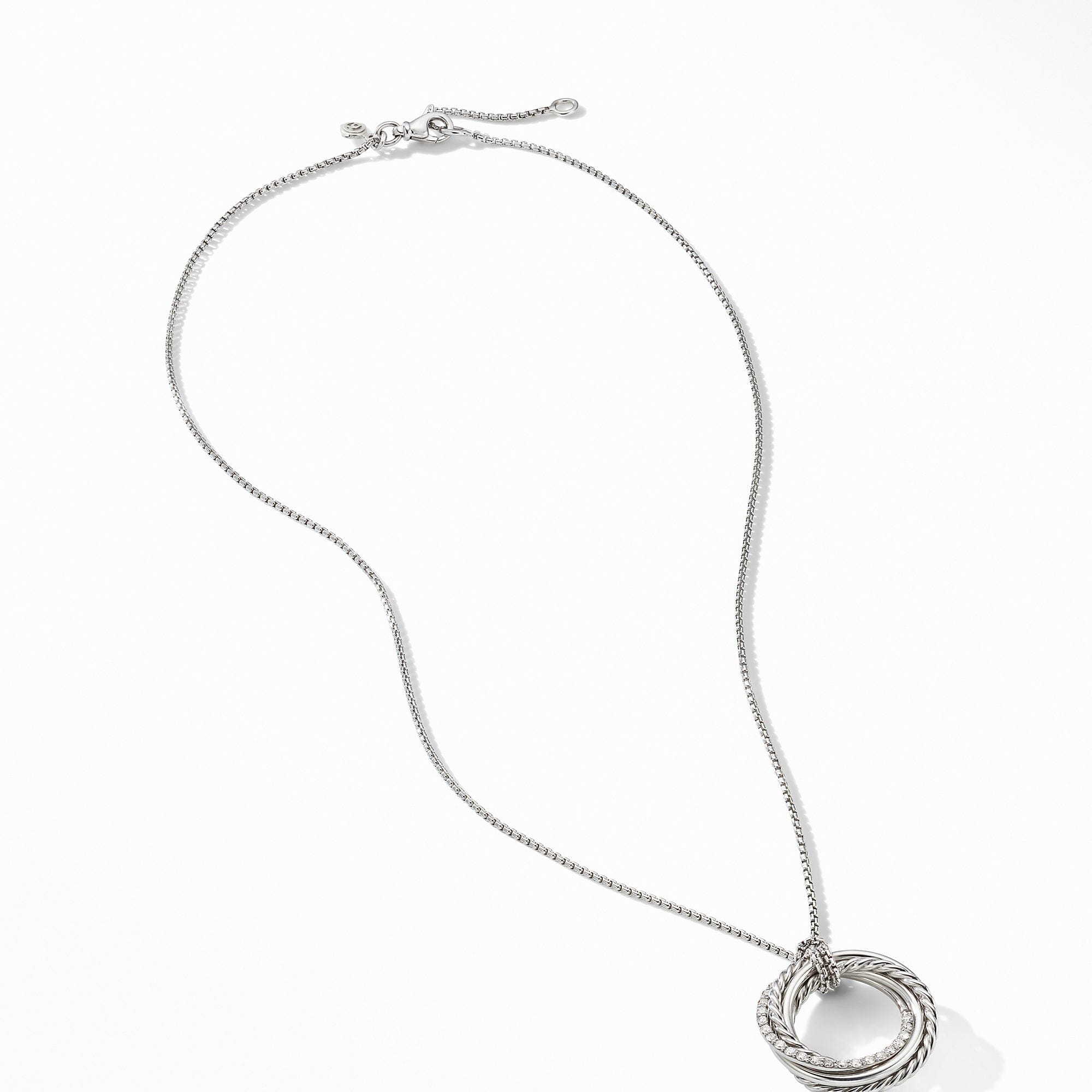 David Yurman Crossover Pendant Necklace with Diamonds, 18" Length