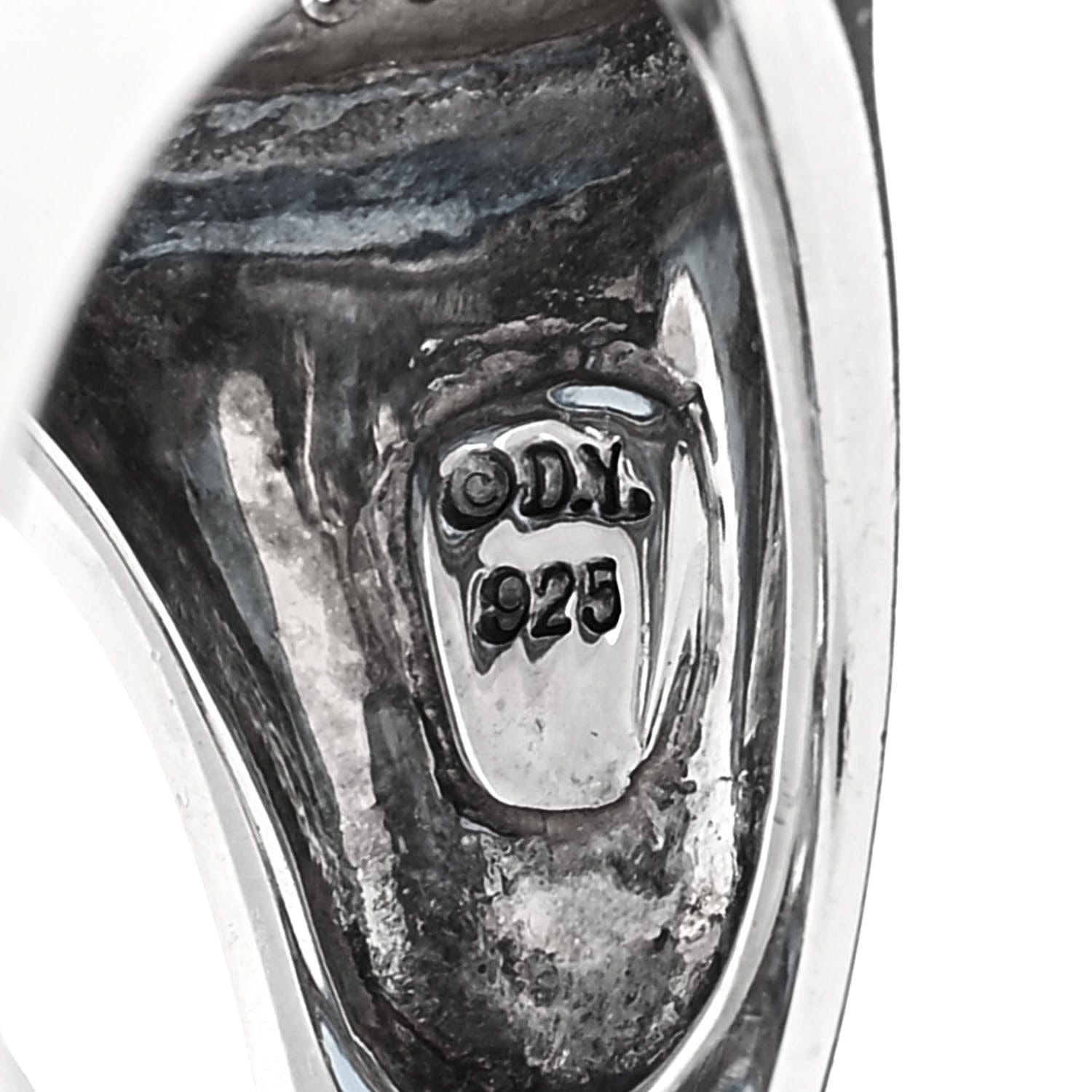 David Yurman Sterling Silver Diamond Blue Topaz 18 mm Signature Oval Ring 52 6
