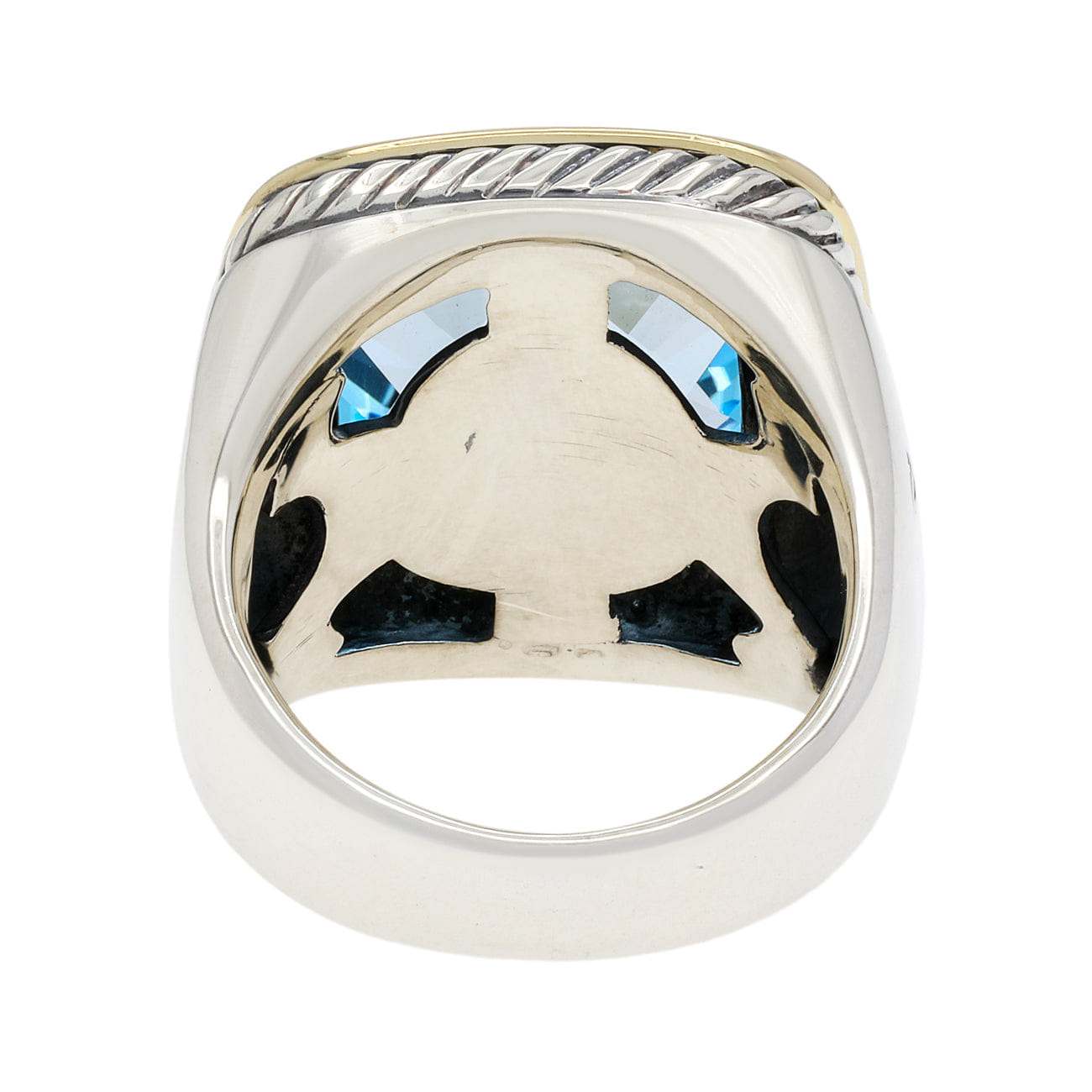 David Yurman Sterling Silver 18K Yellow Gold Topaz Albion Ring