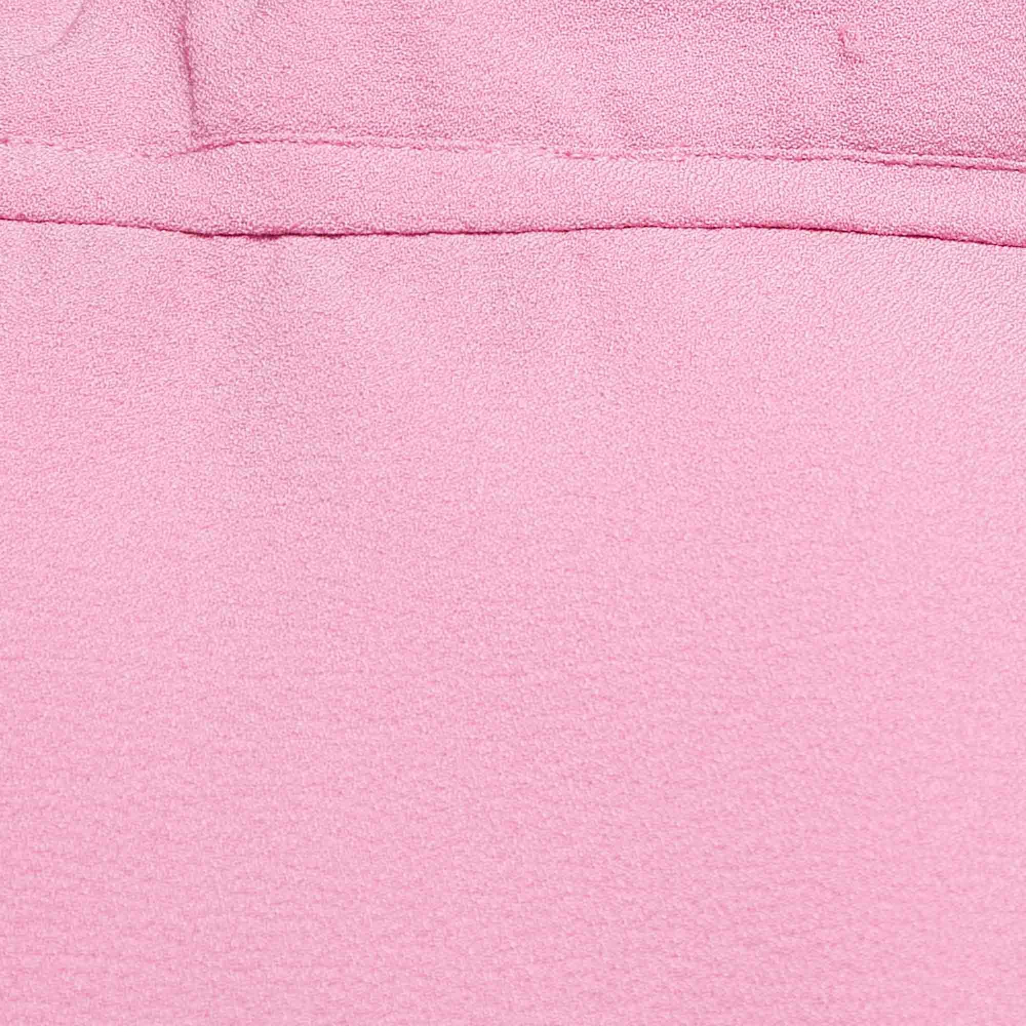 Emporio Armani Pink Stretch Crepe Short Sleeve Top