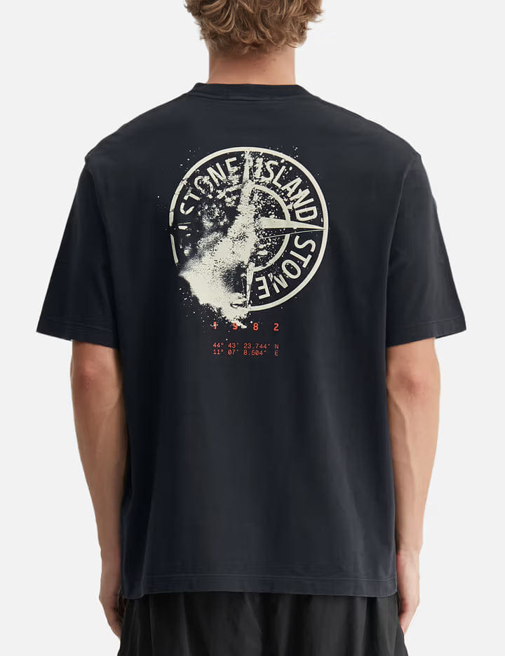 Stone Island Organic Cotton Jersey T - Shirt With Desert Print