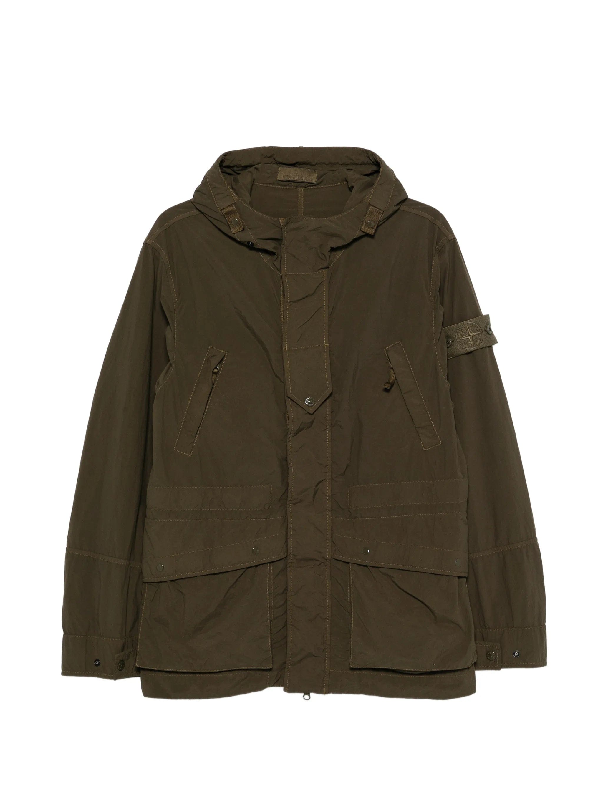 Stone Island hooded logo - patch jacket