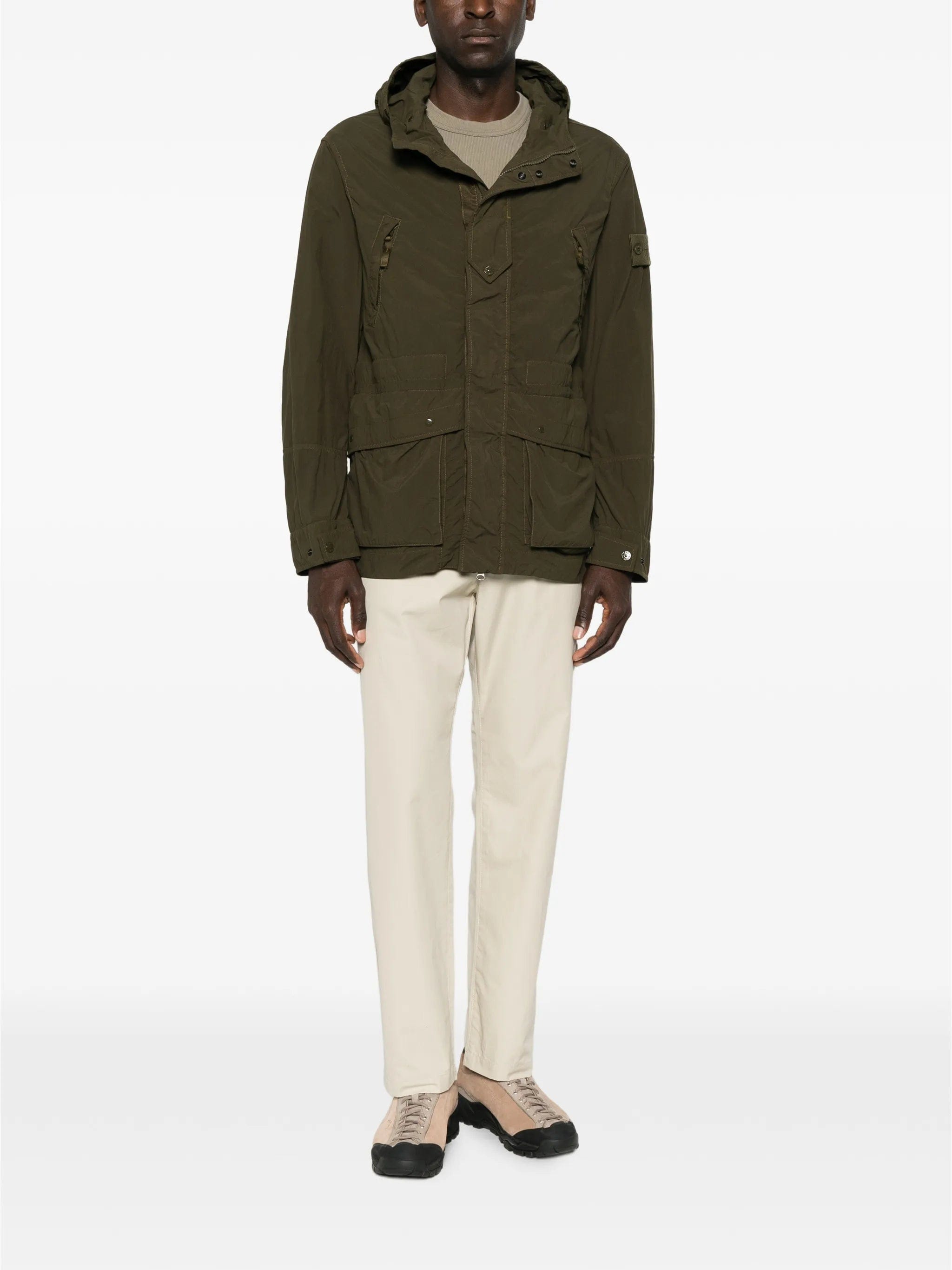 Stone Island hooded logo - patch jacket