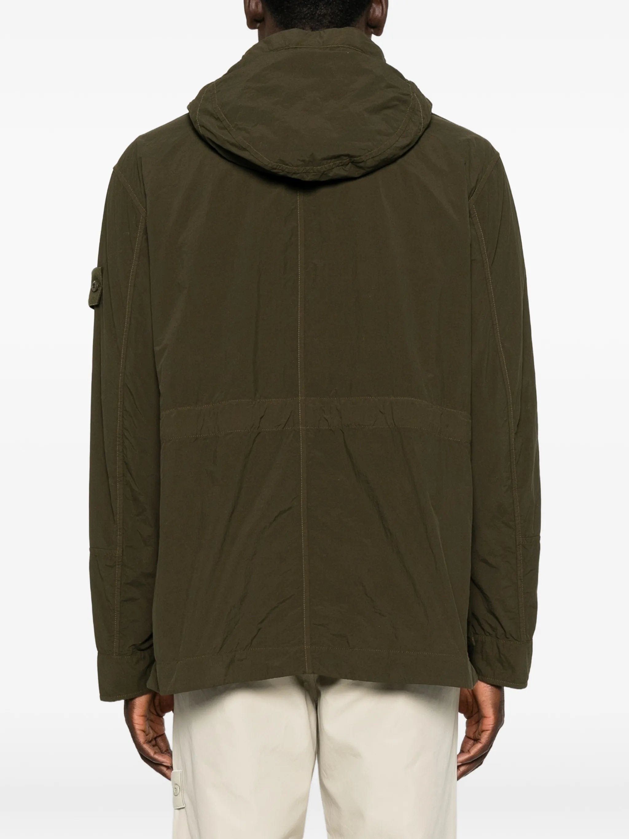 Stone Island hooded logo - patch jacket