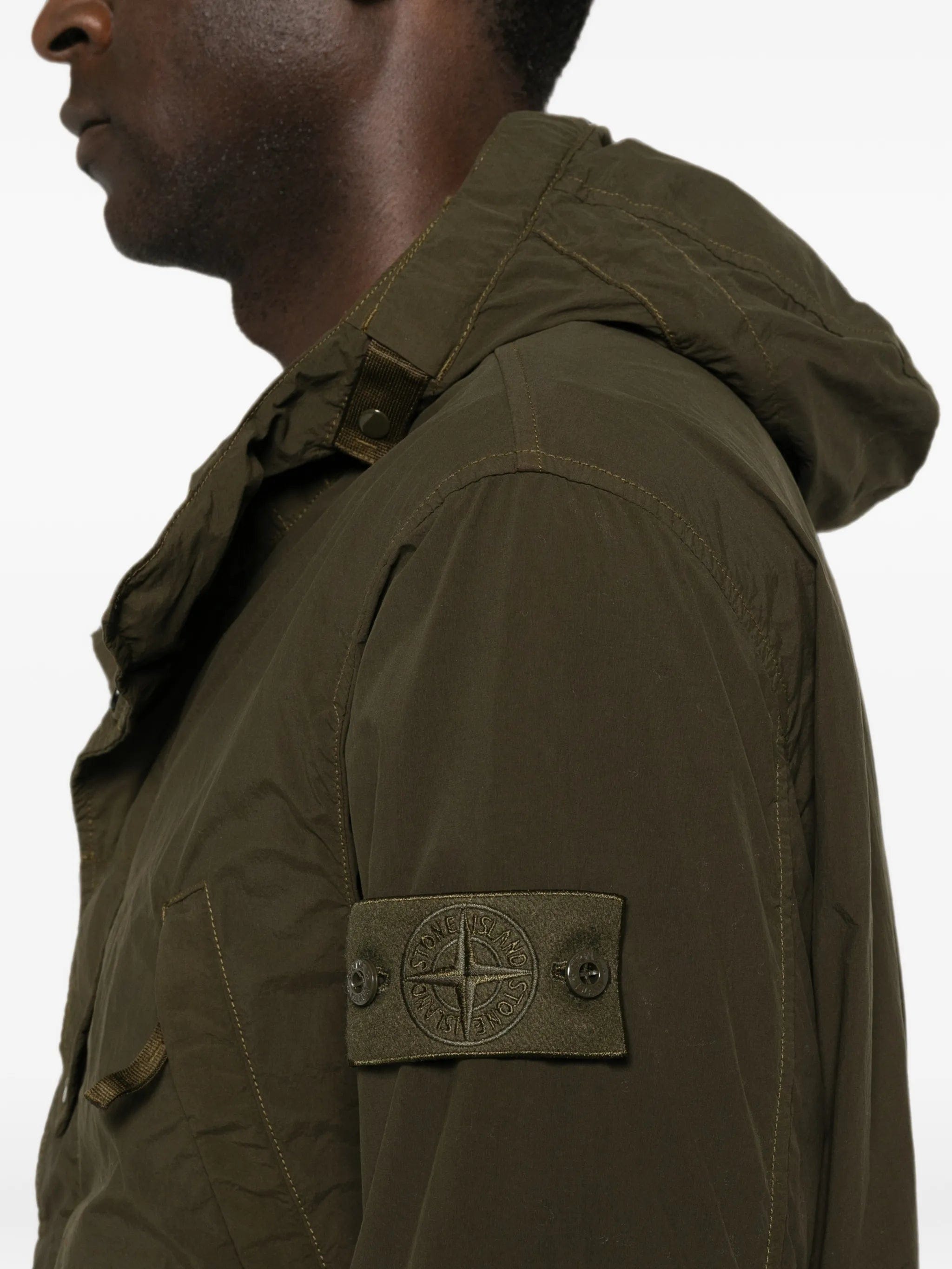 Stone Island hooded logo - patch jacket