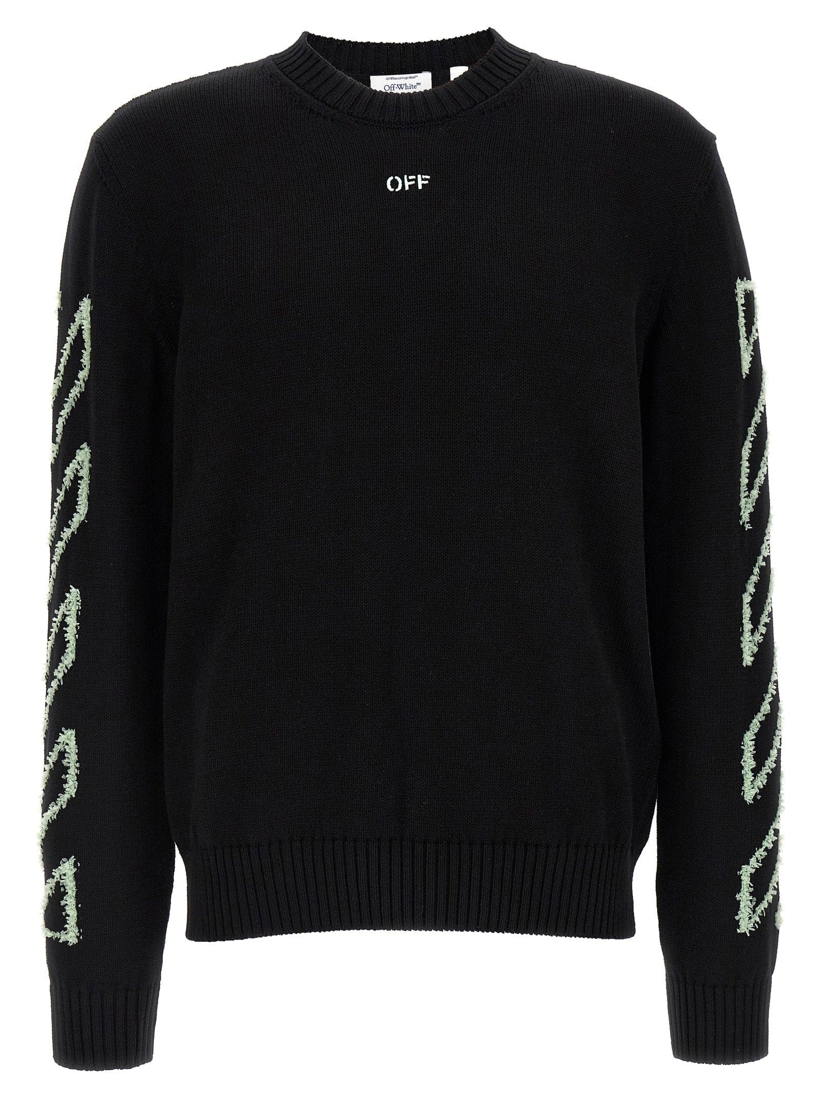 Off White Diag Outline Knit Sweater — Black