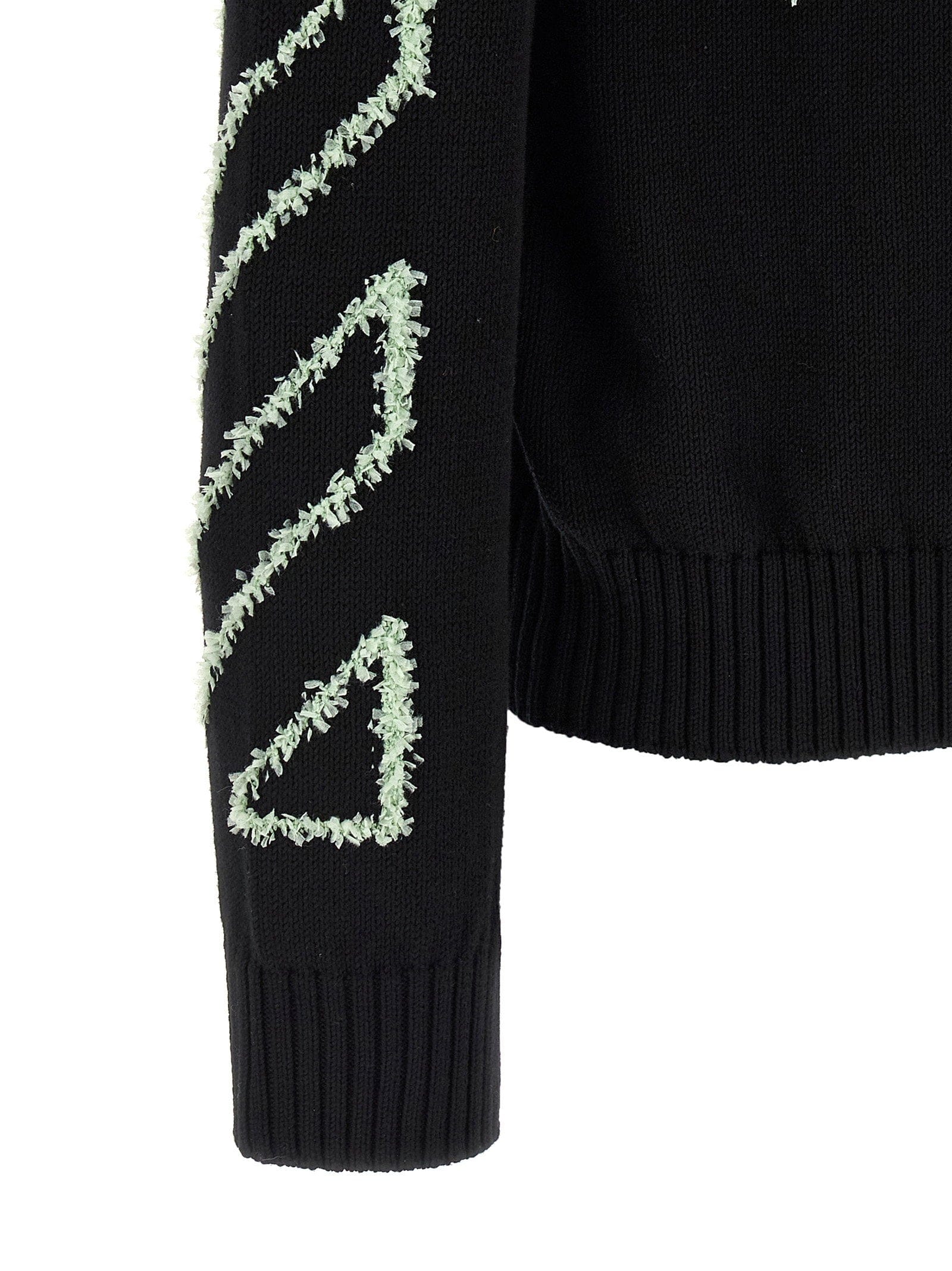 Off White Diag Outline Knit Sweater — Black