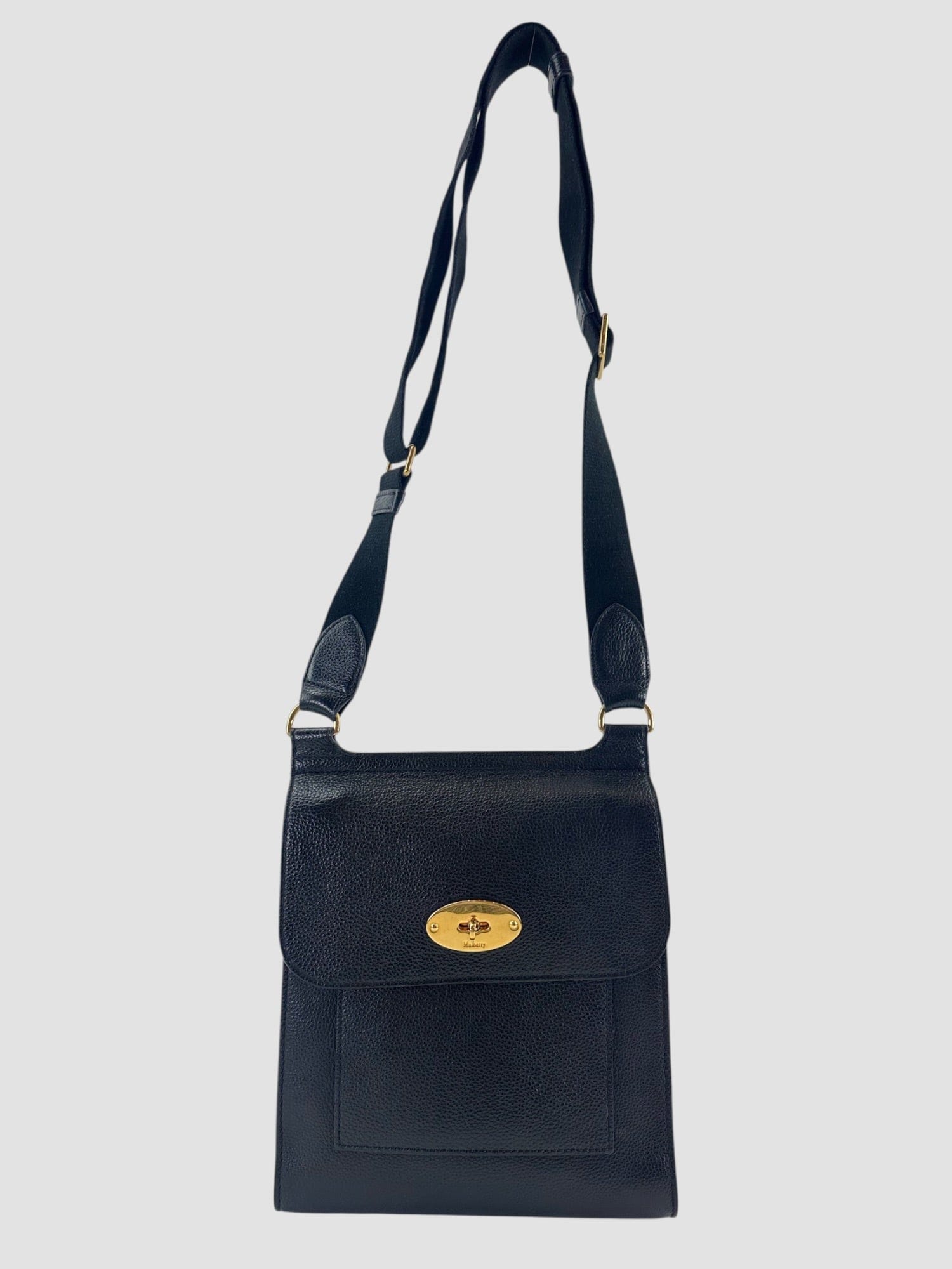 Mulberry Black Leather Medium Antony Crossbody