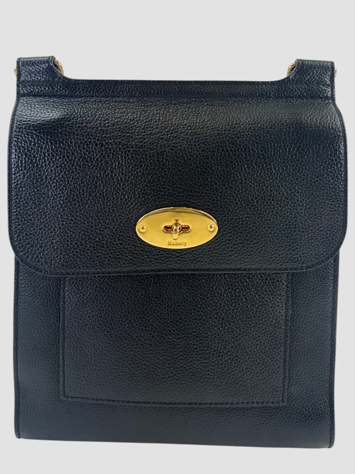 Mulberry Black Leather Medium Antony Crossbody