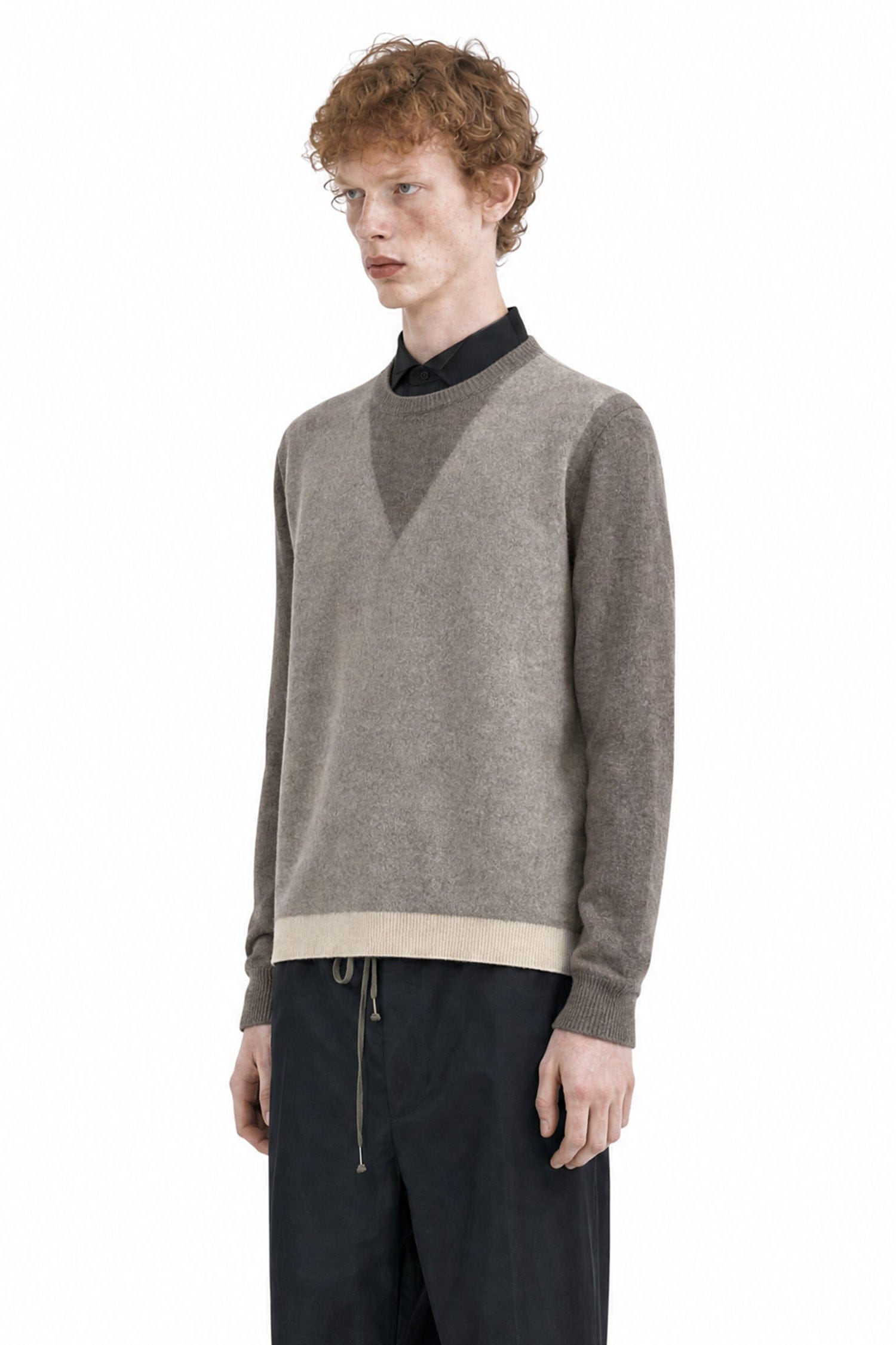 Maison Margiela Fused Knit Wool Crewneck Sweater