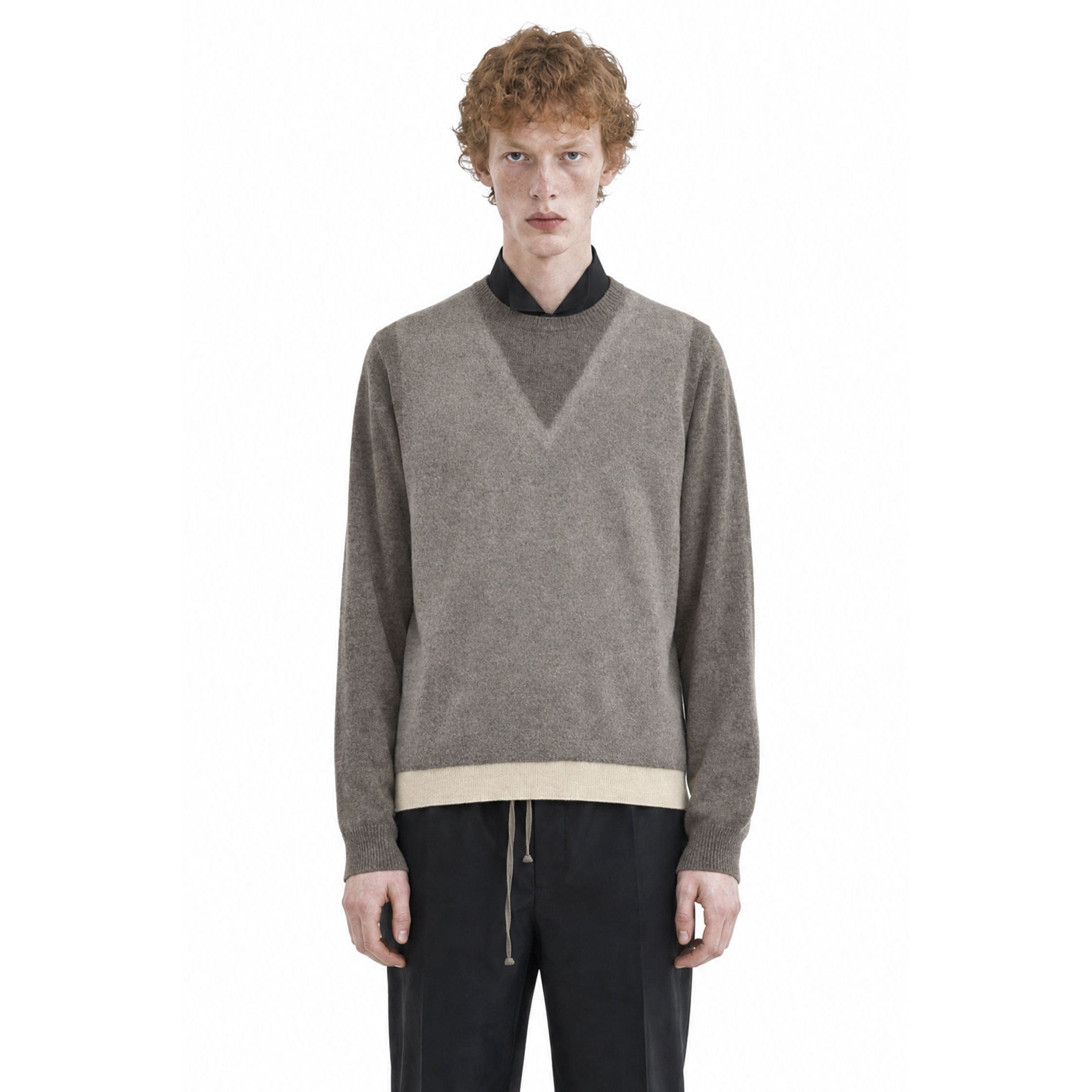 Maison Margiela Fused Knit Wool Crewneck Sweater