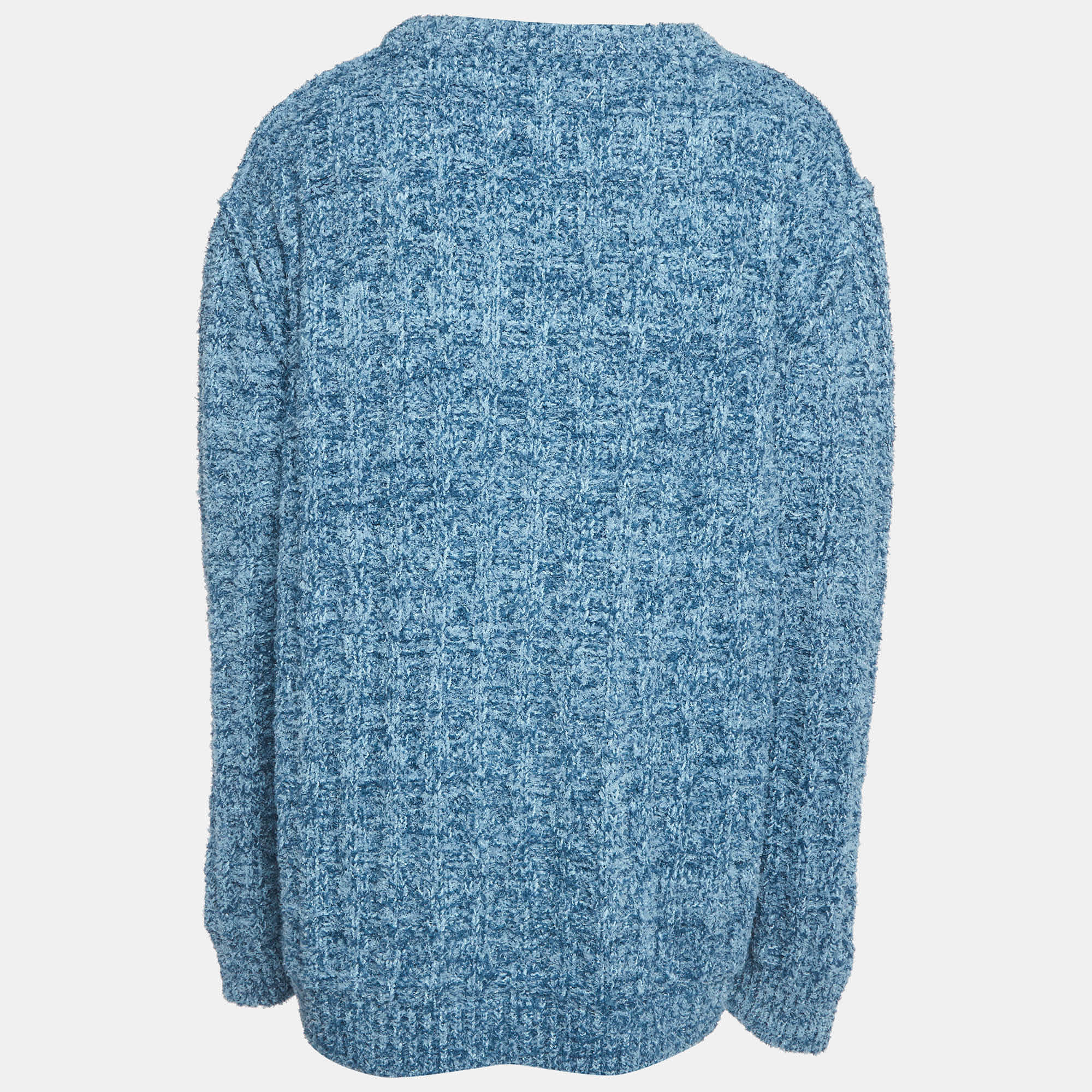 Maison Margiela Blue Textured Knit Oversized Sweater
