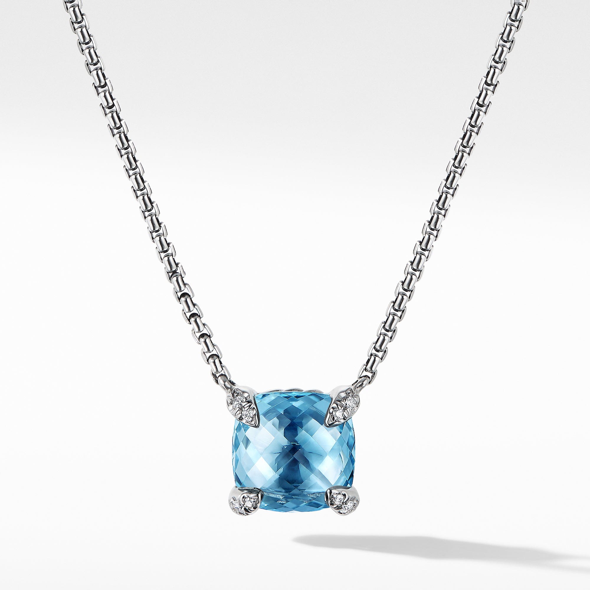 David Yurman Petite Chatelaine Pendant Necklace with Blue Topaz - N16329DSSABTDI18