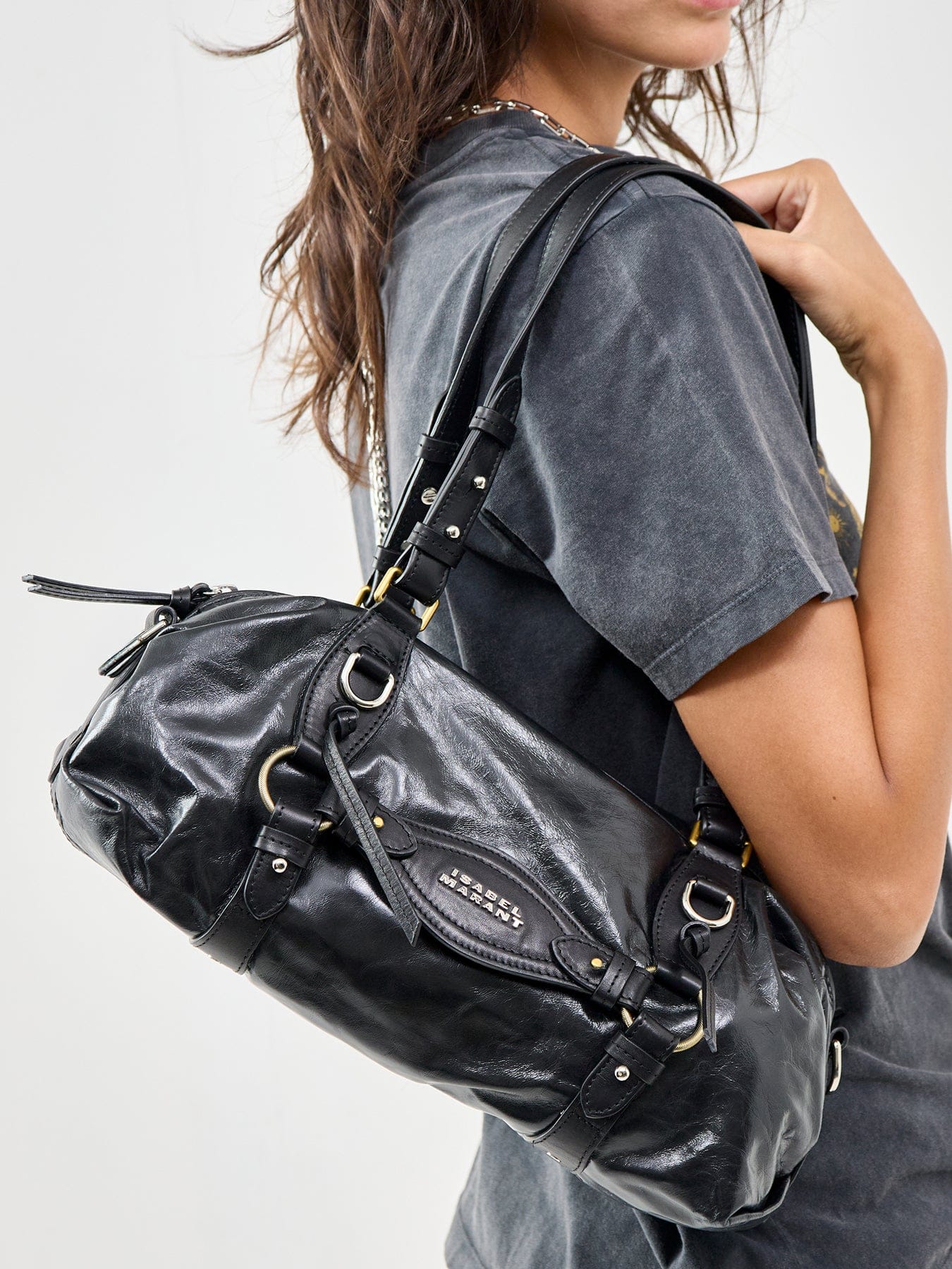 Isabel Marant Tilpa Mini Leather Tote Bag Black
