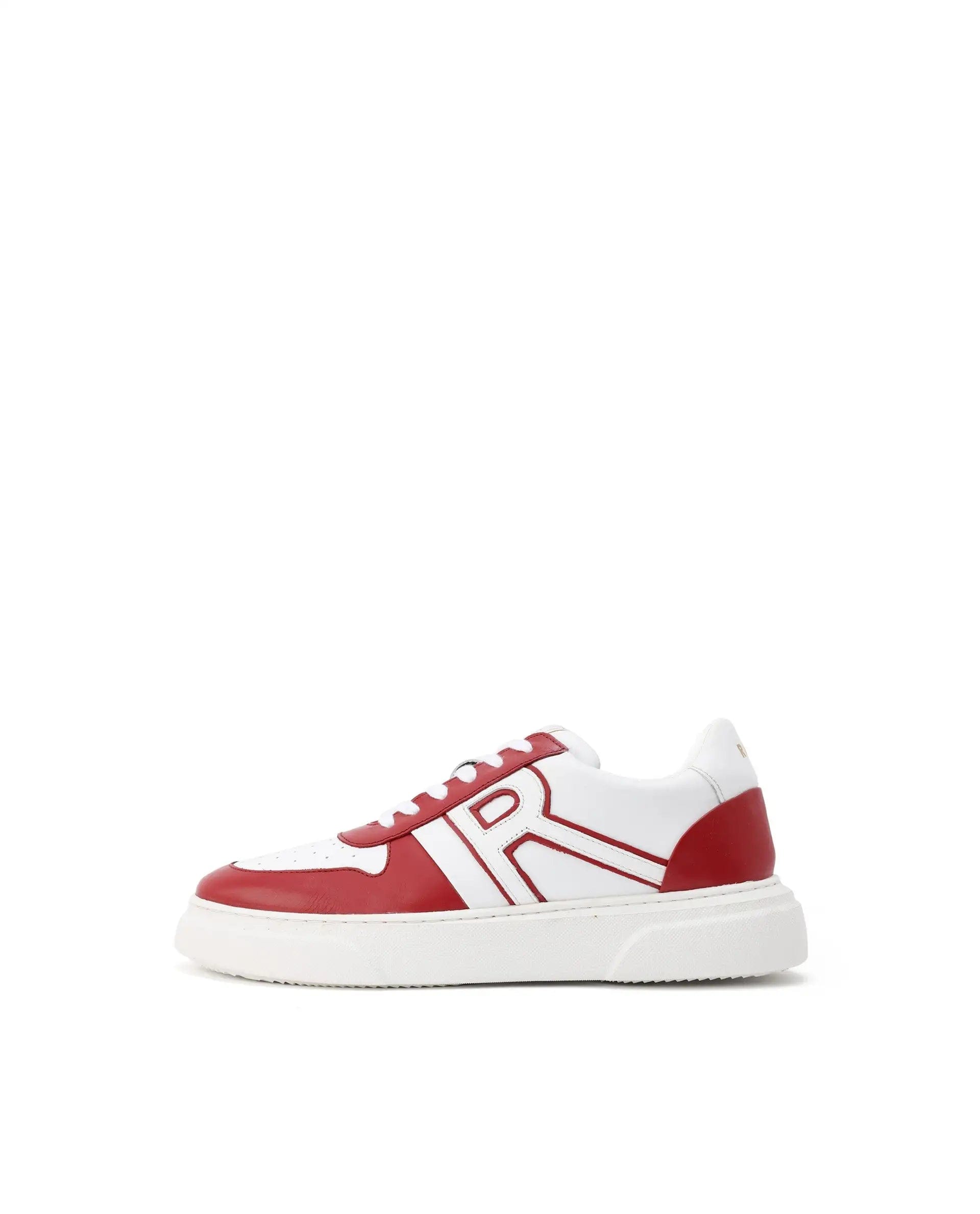RAREZ Rare Rabbit Mens Cygnus Pro Red Genuine Leather Dual Tone Low - Top Lace - Up Sneaker Shoe