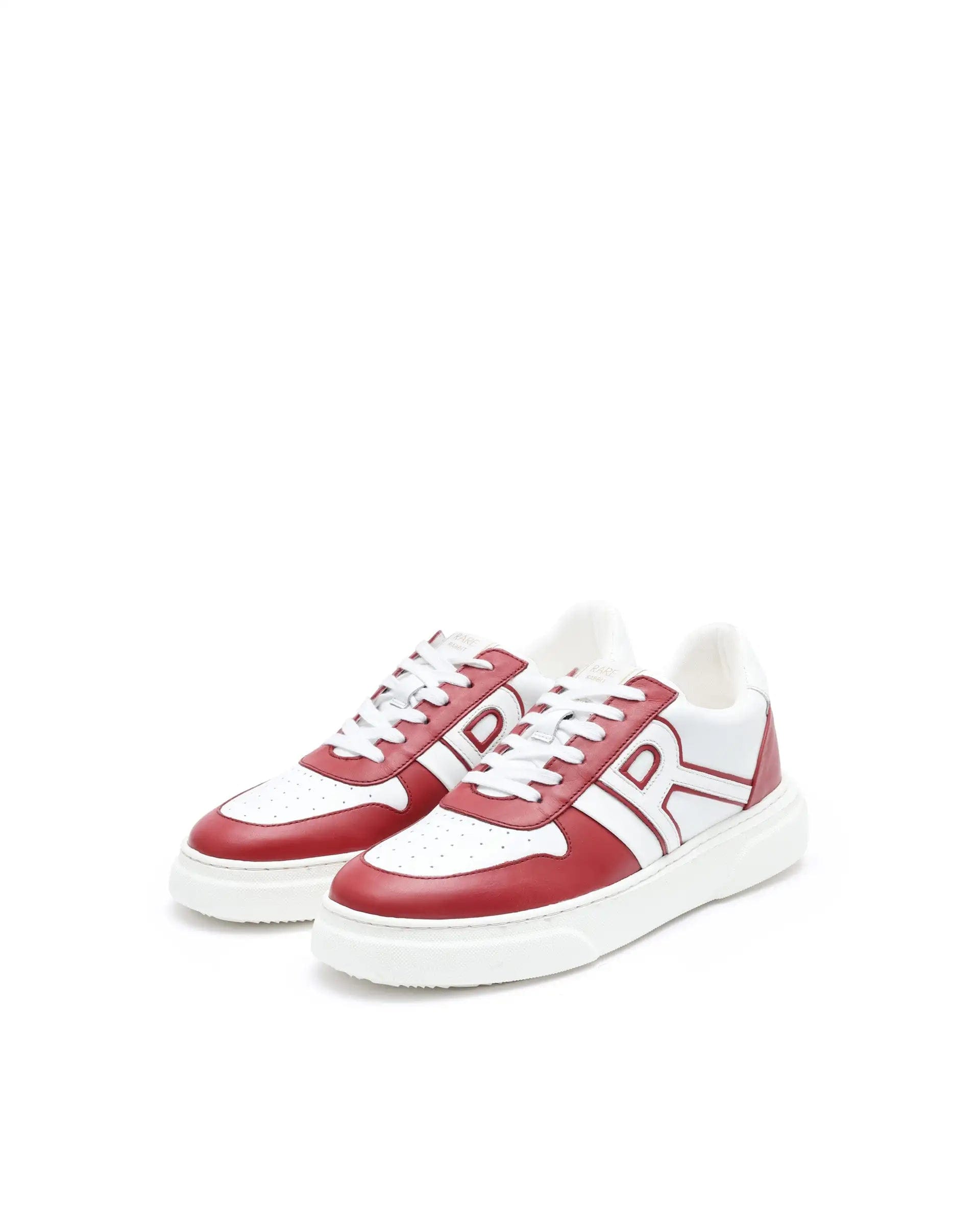 RAREZ Rare Rabbit Mens Cygnus Pro Red Genuine Leather Dual Tone Low - Top Lace - Up Sneaker Shoe