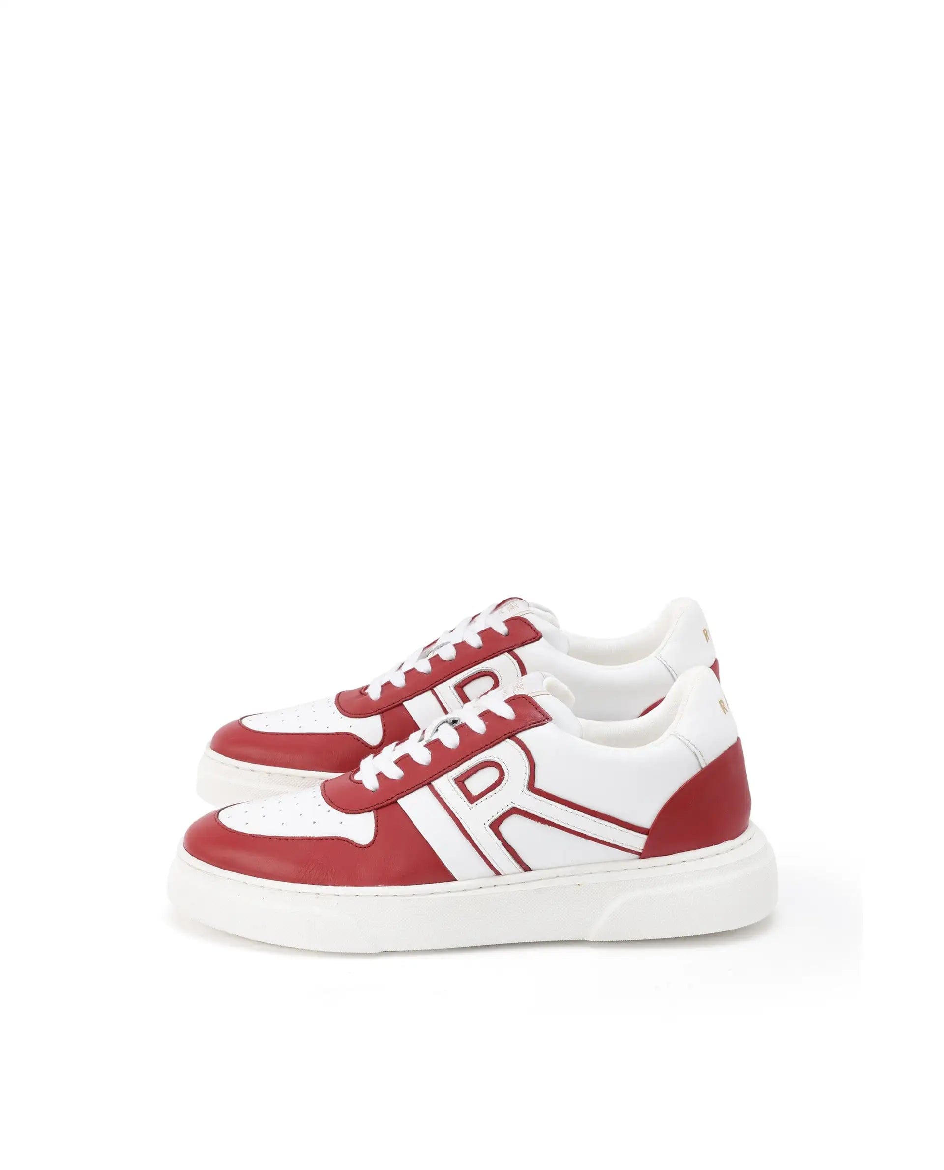 RAREZ Rare Rabbit Mens Cygnus Pro Red Genuine Leather Dual Tone Low - Top Lace - Up Sneaker Shoe