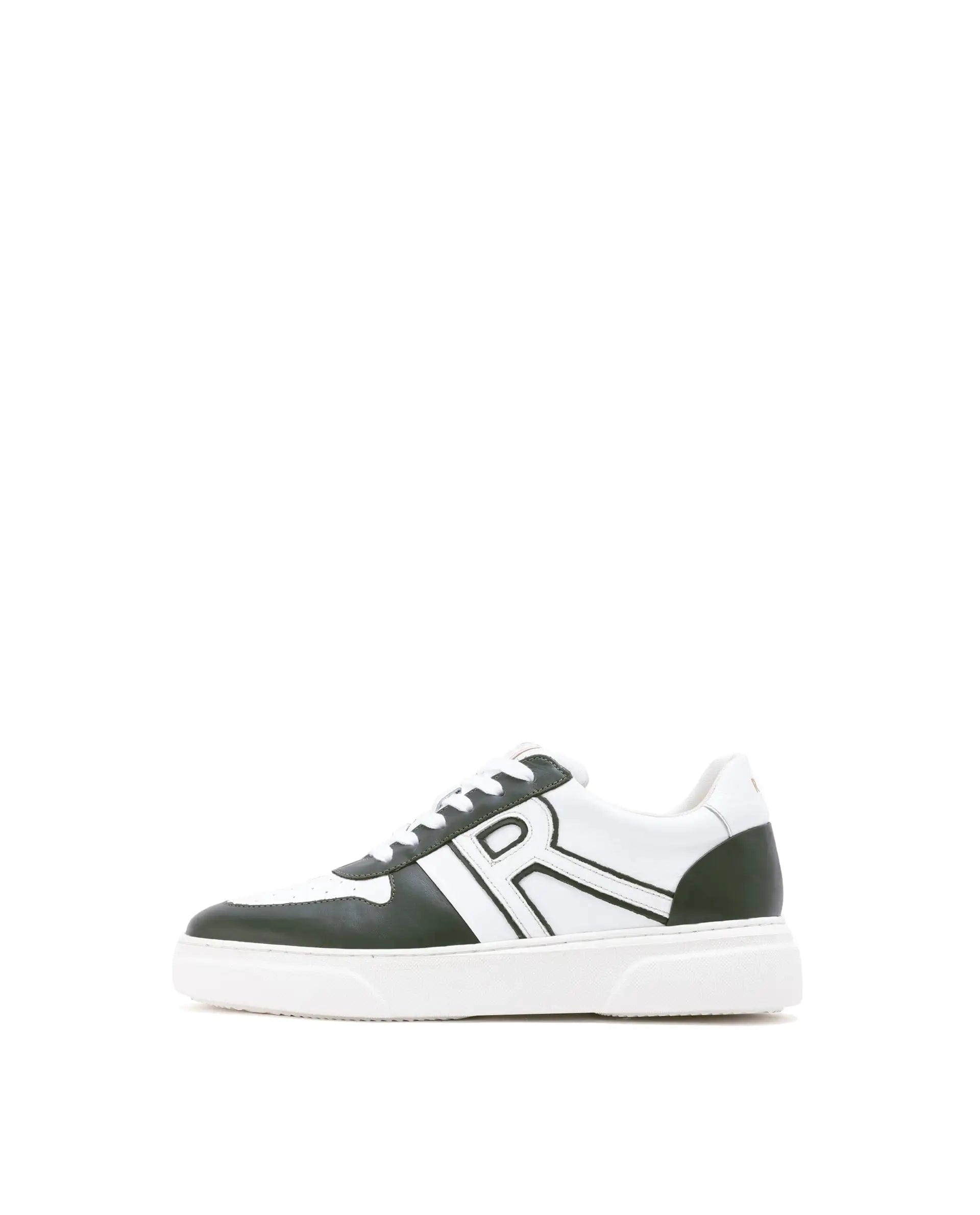 RAREZ Rare Rabbit Mens Cygnus Pro Green Genuine Leather Dual Tone Low - Top Lace - Up Sneaker Shoe