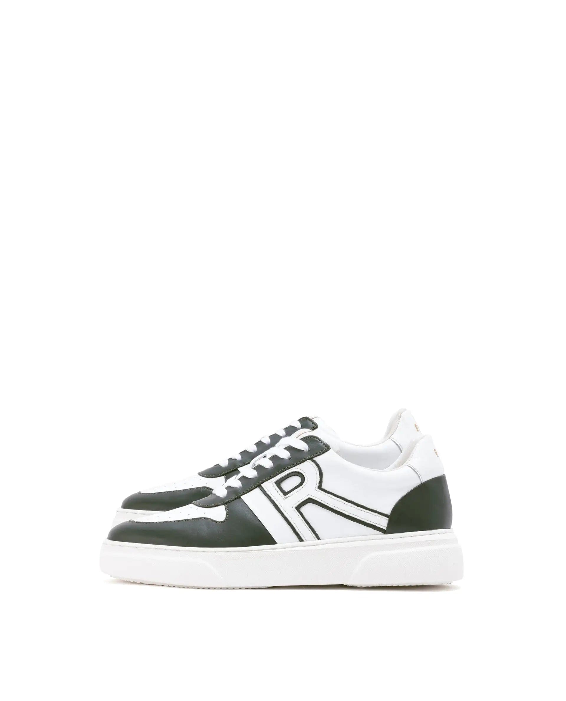 RAREZ Rare Rabbit Mens Cygnus Pro Green Genuine Leather Dual Tone Low - Top Lace - Up Sneaker Shoe