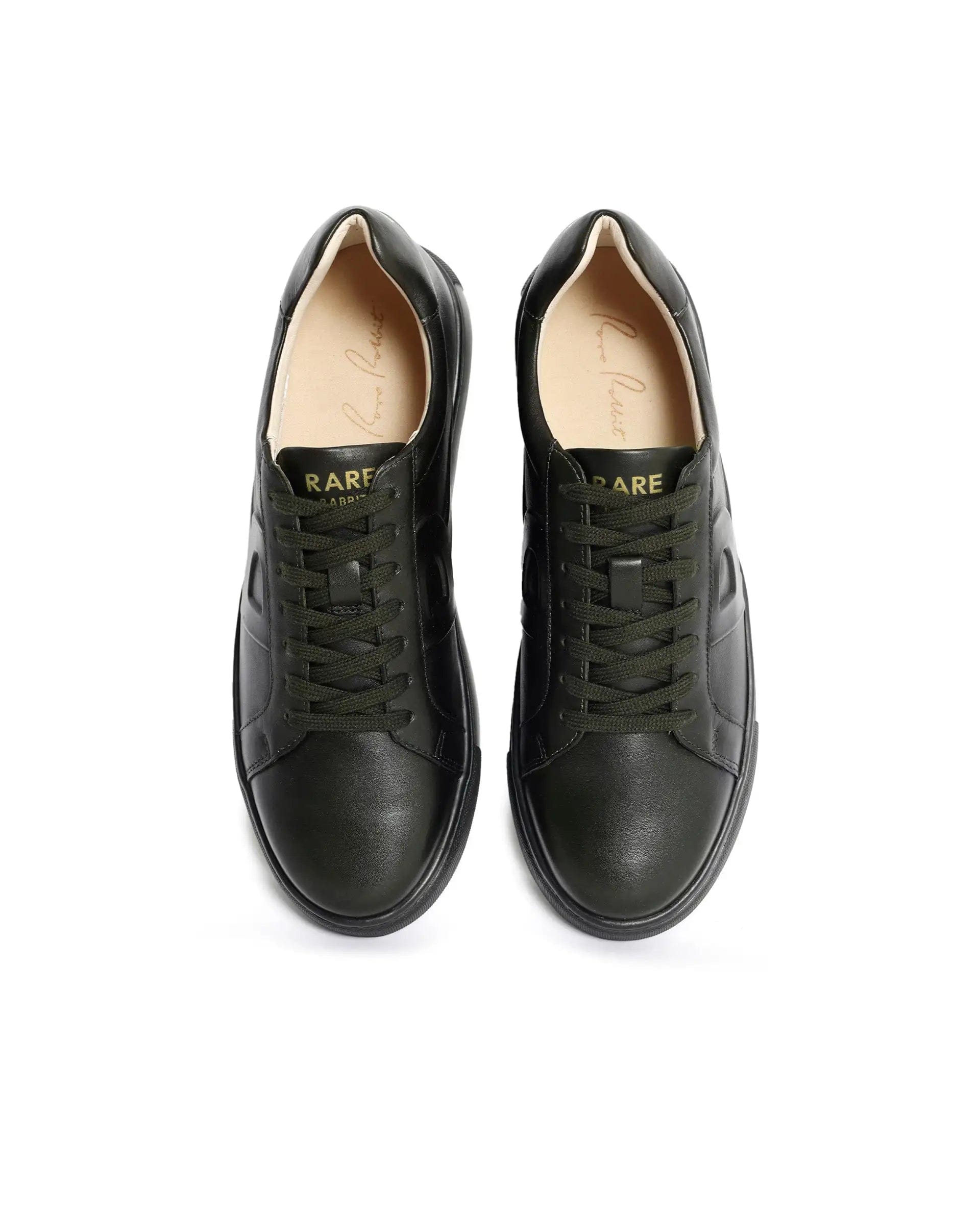 RAREZ Rare Rabbit Men's Odessa Green Genuine Leather Round Toe Low - Top Lace - Up Monochromatic Sneaker