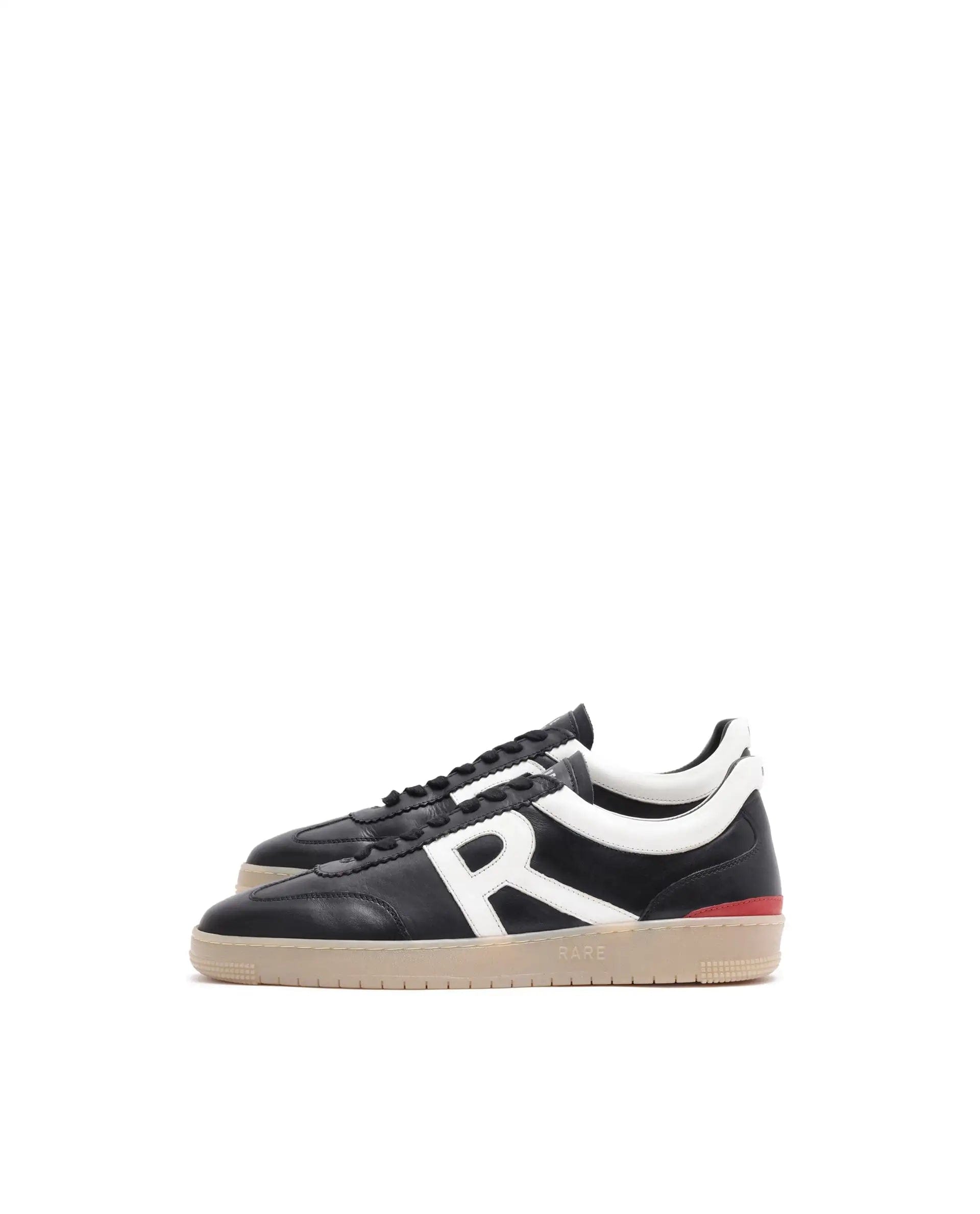 RAREZ Rare Rabbit Men's Dorset Pro Black Genuine Leather Shoes Low - Top Lace - Up Dual Tone Sneaker Shoes