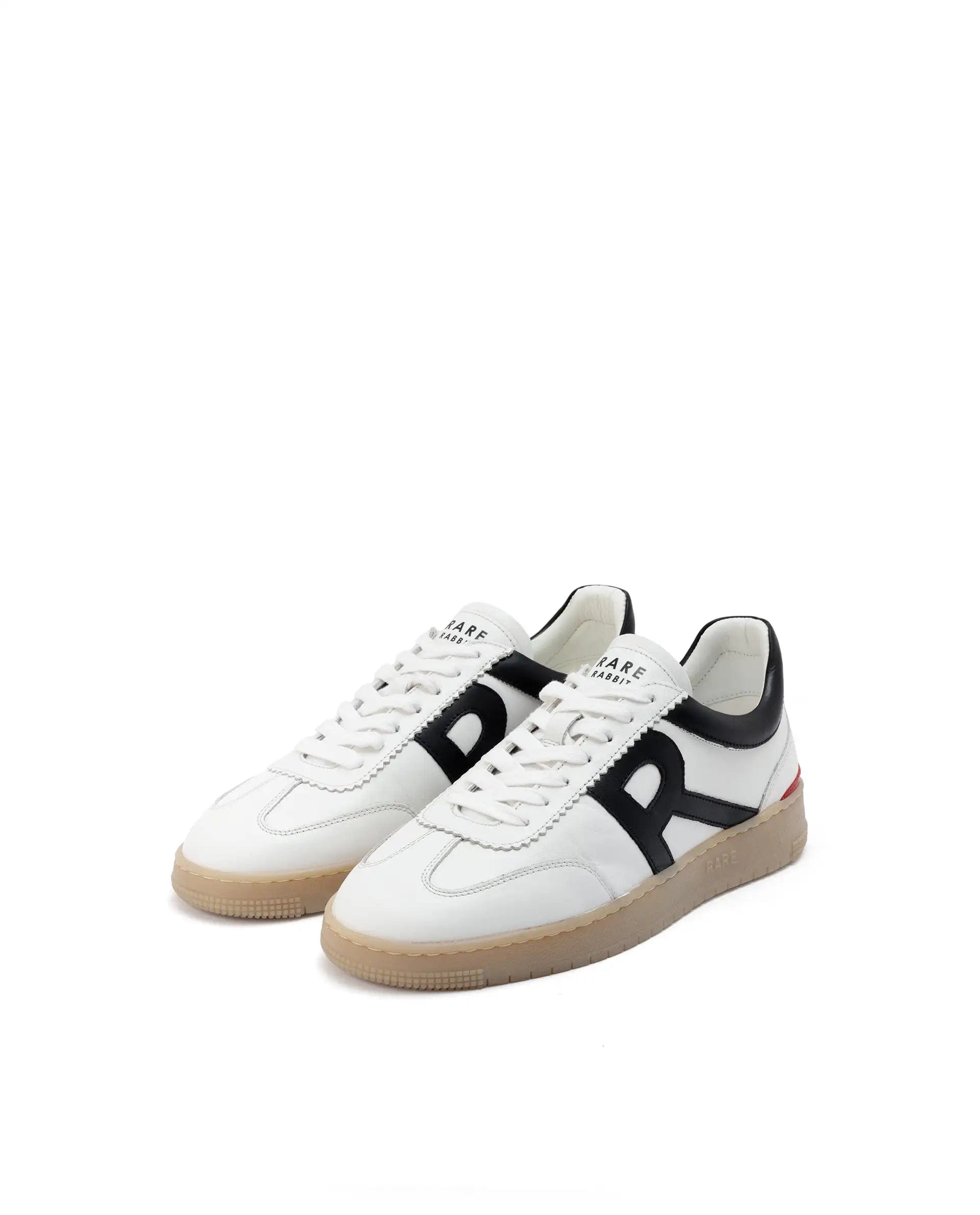 RAREZ Rare Rabbit Men's Dorset Pro White Genuine Leather Shoes Low - Top Lace - Up Dual Tone Sneaker Shoes