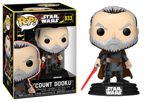 Funko Pop! Count Dooku, Retro Deco 833 Vinyl Figure in PopShield Protector