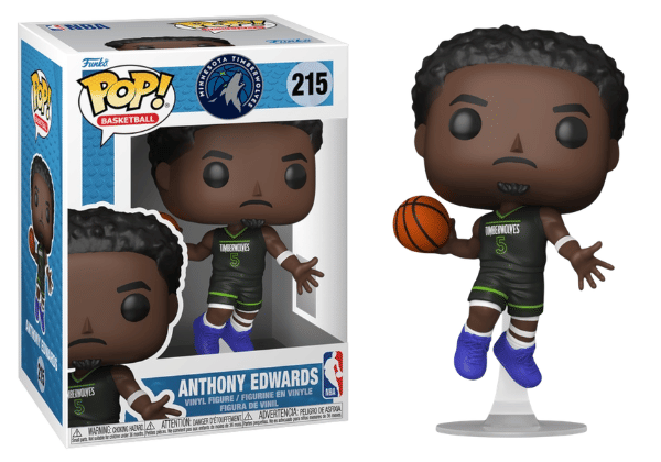 Funko Pop! Anthony Edwards, Statement Edition Jersey, Minnesota Timberwolves, NBA 215 Vinyl Figure in PopShield Protector