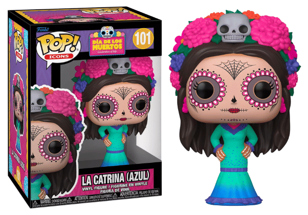 Funko Pop! La Catrina, Azul, Día de Muertos 101 Vinyl Figure in PopShield Protector