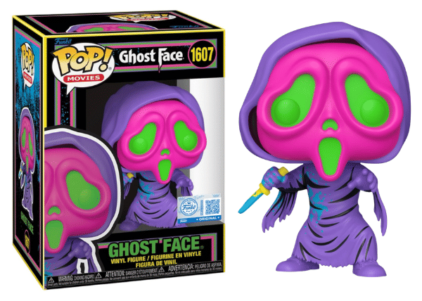 Funko Pop! Ghost Face, Blacklight, Scream, Funko Special Edition 1607 Vinyl Figure in PopShield Protector