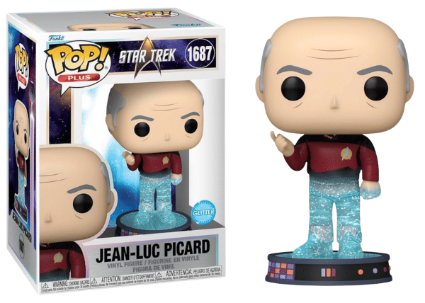 Funko Pop! Jean - Luc Picard, Transporter, Glitter, Star Trek 1687 Vinyl Figure in PopShield Protector