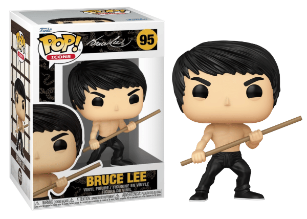 Funko Pop! Bruce Lee, with Bo Staff, Icons 95 Vinyl Figure in PopShield Protector