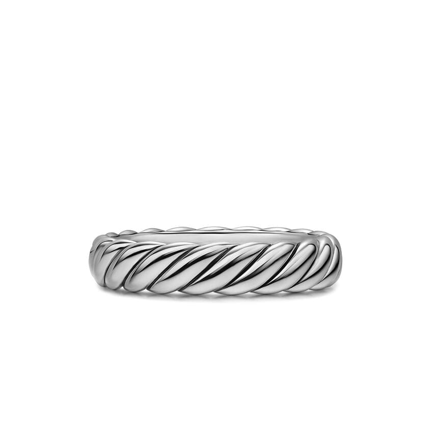 David Yurman Sculpted Cable Band Ring in Sterling Silver, 4.6 mm, Size 5