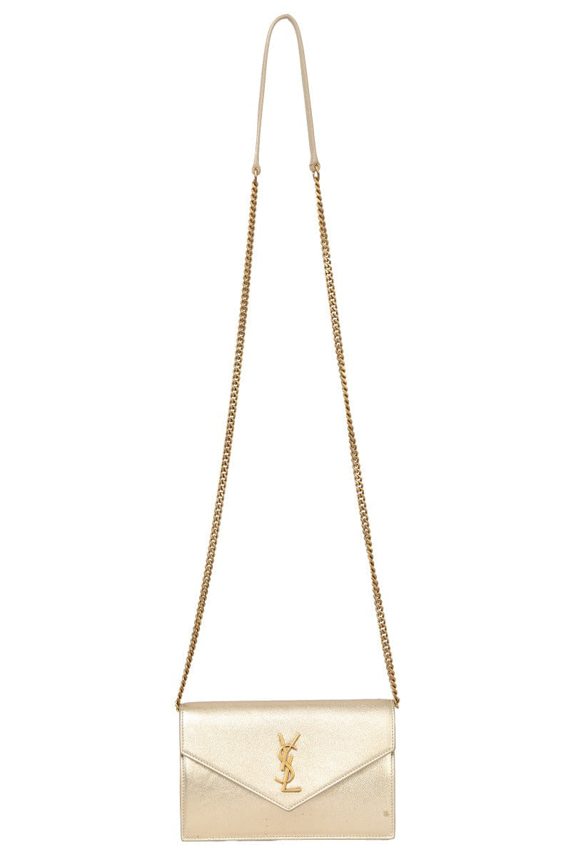 Yves Saint Laurent Golden Shimmer Envelope Wallet On Chain