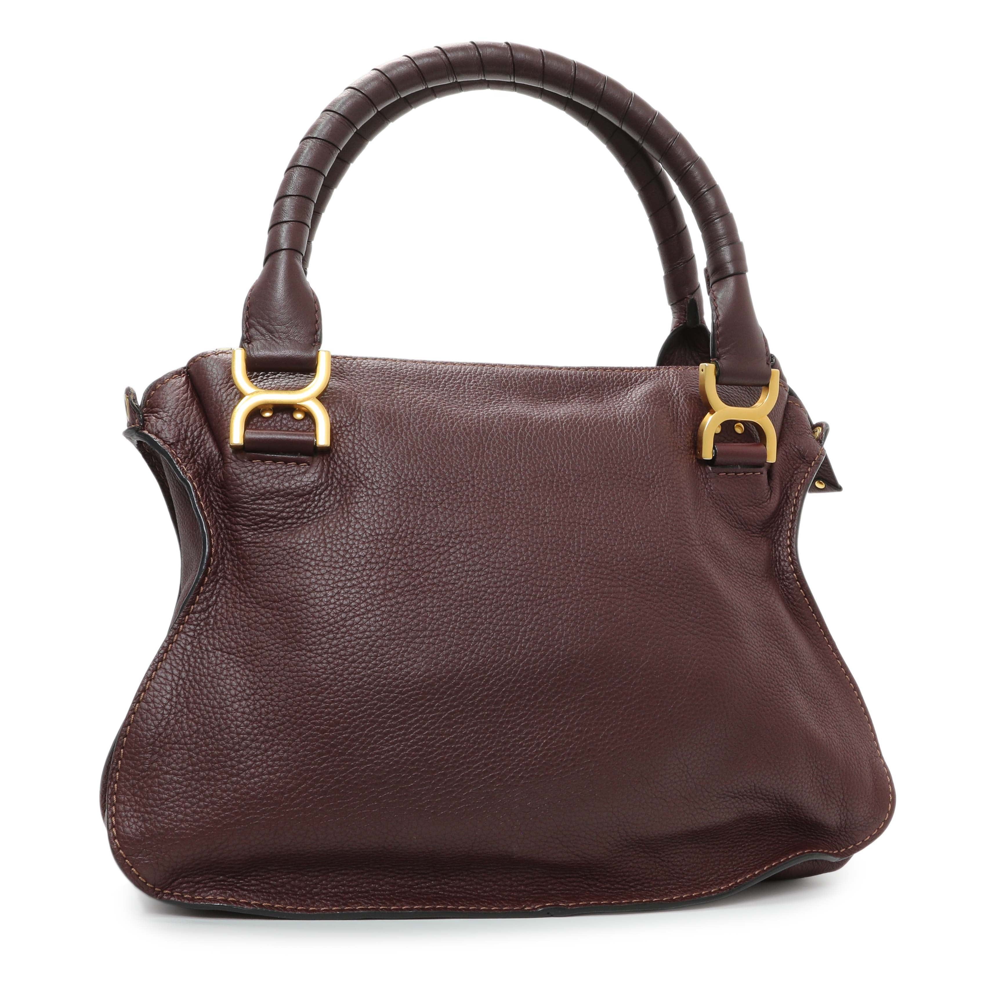 Chloe Burgundy Calfskin Medium Marcie Satchel