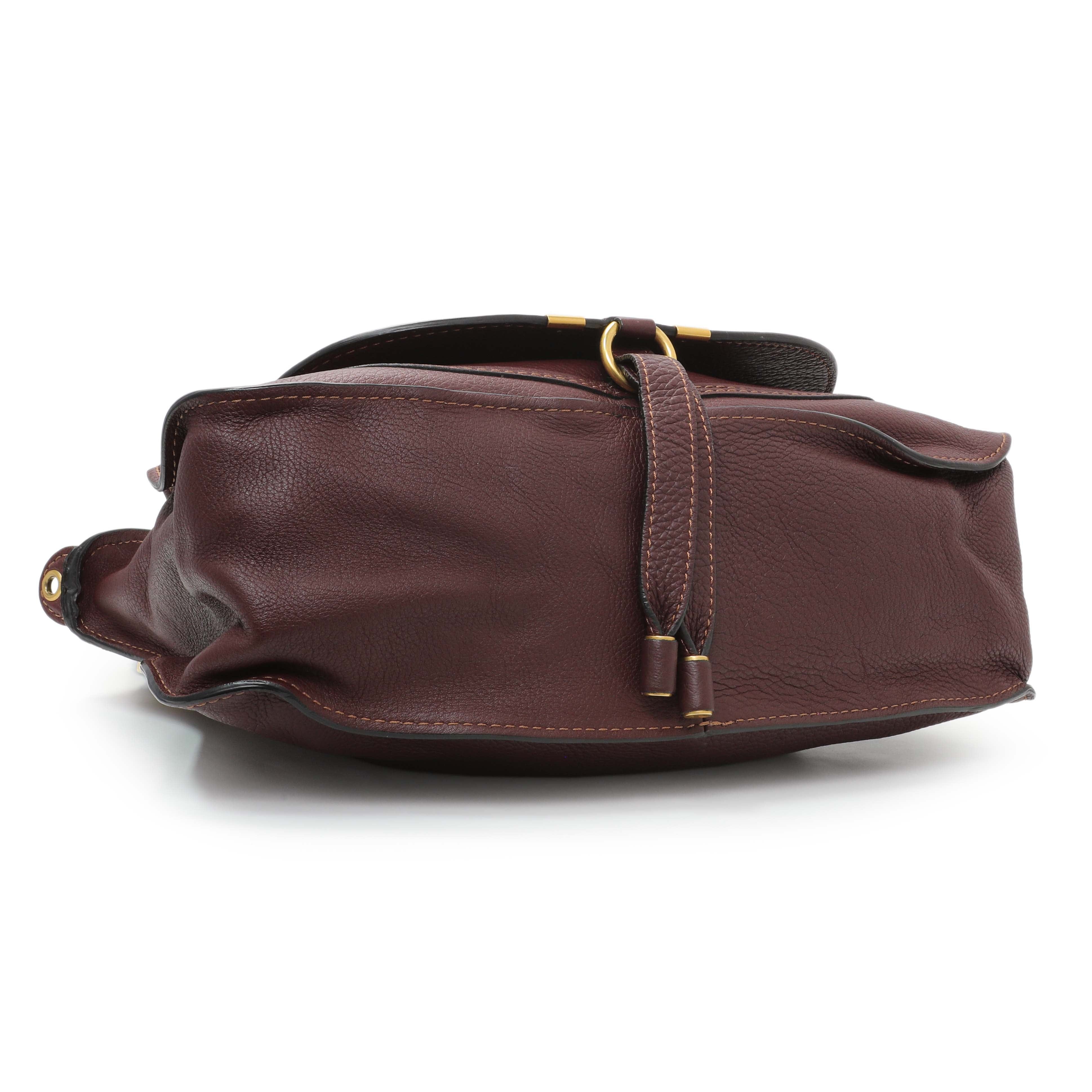 Chloe Burgundy Calfskin Medium Marcie Satchel