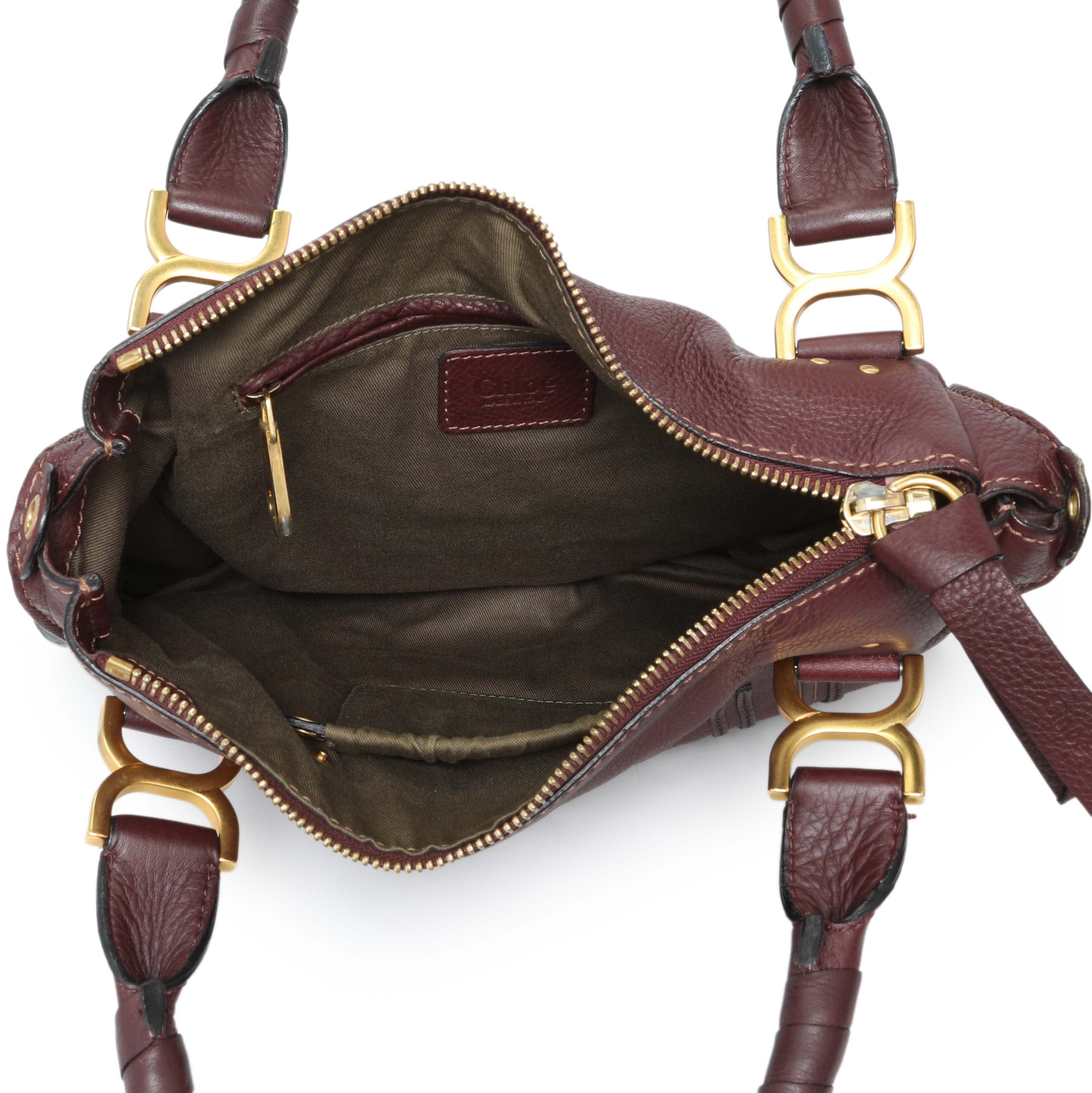 Chloe Burgundy Calfskin Medium Marcie Satchel