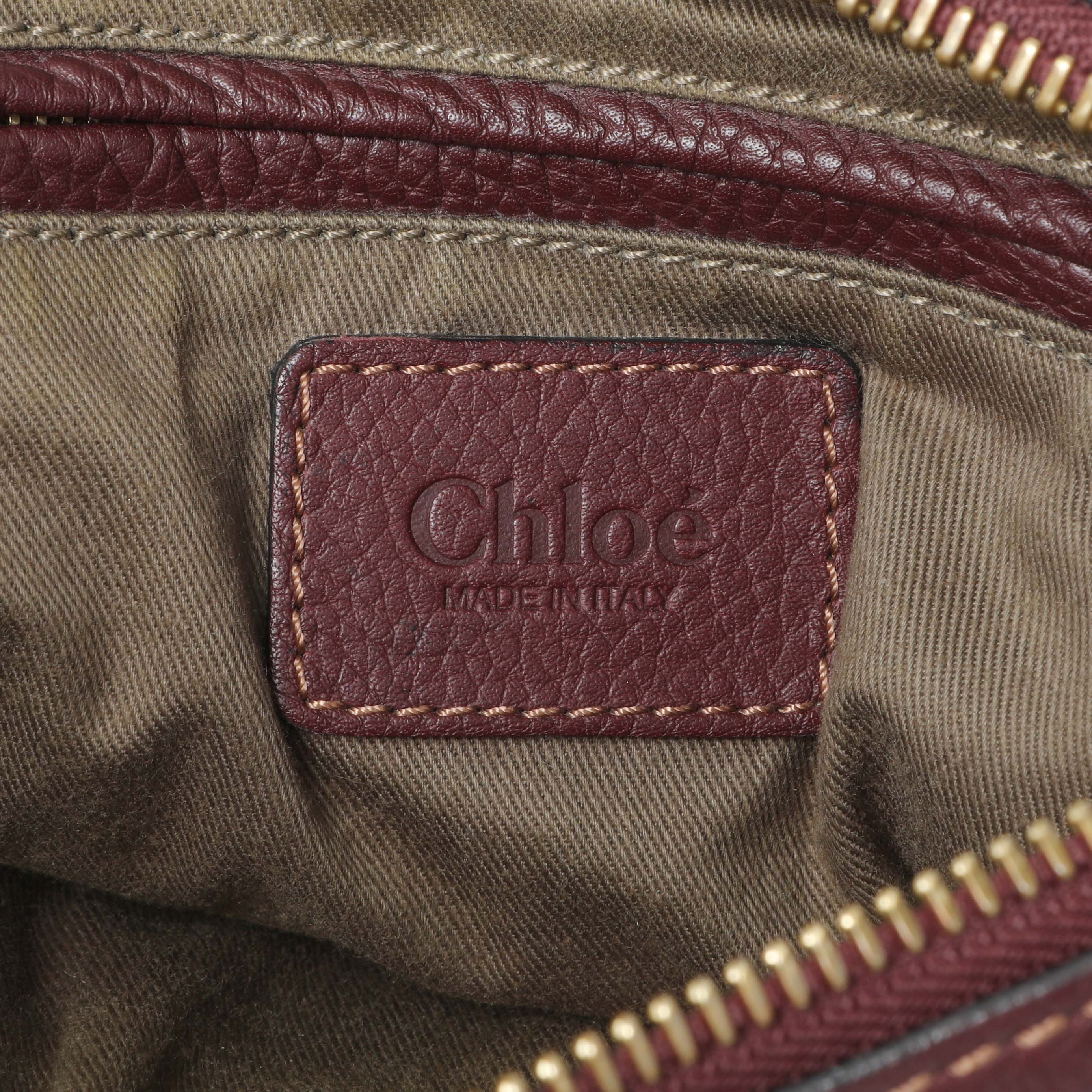 Chloe Burgundy Calfskin Medium Marcie Satchel