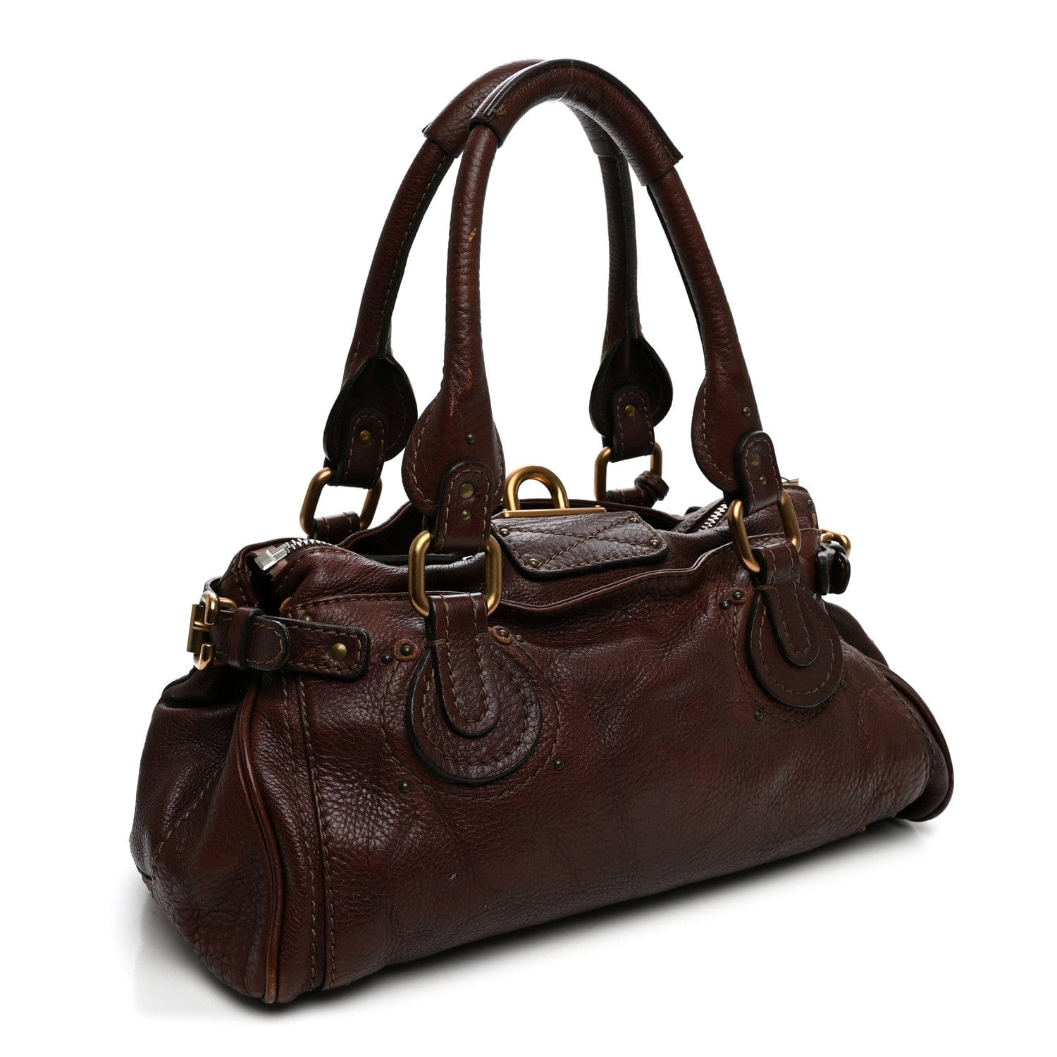 Chloe Calfskin Medium Paddington Satchel Burgundy