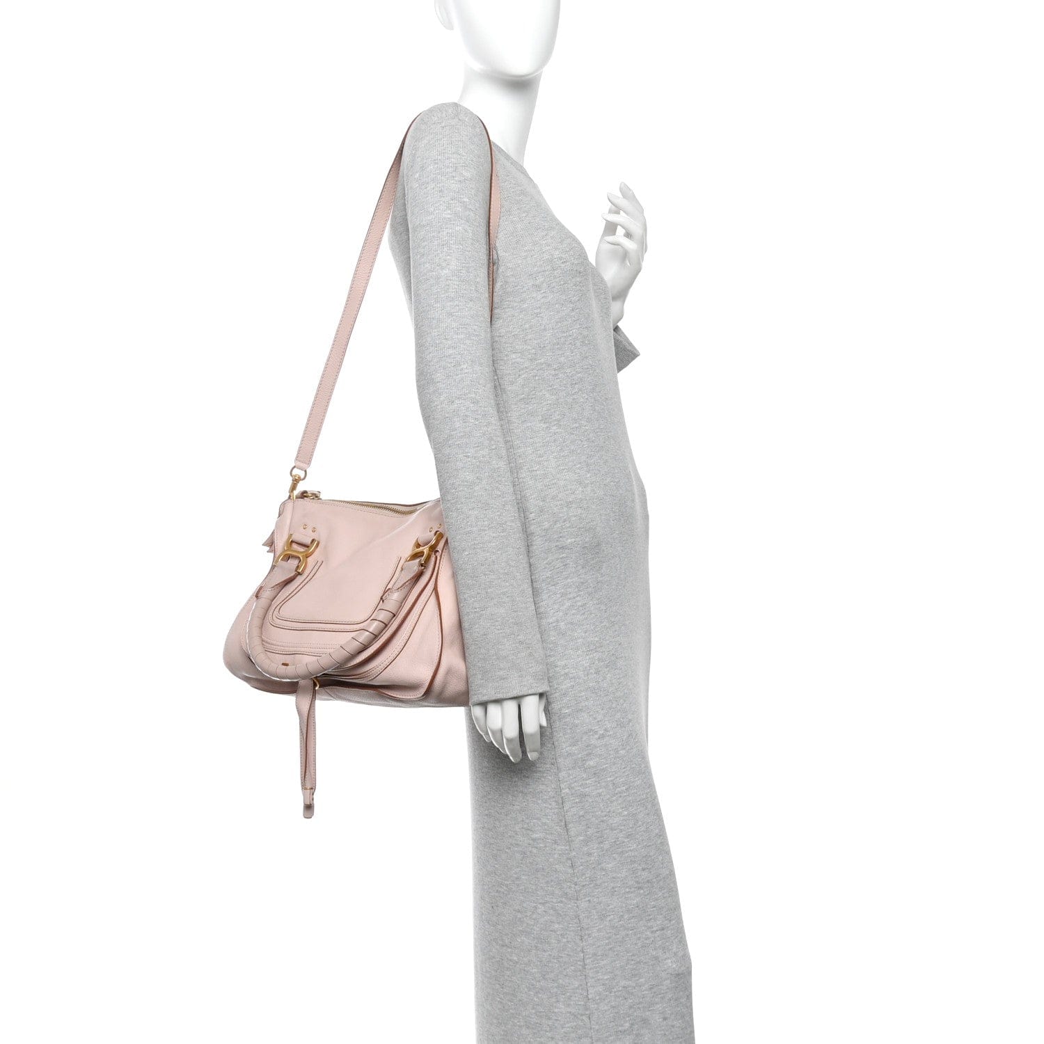 Chloe Calfskin Medium Marcie Satchel Blush Nude