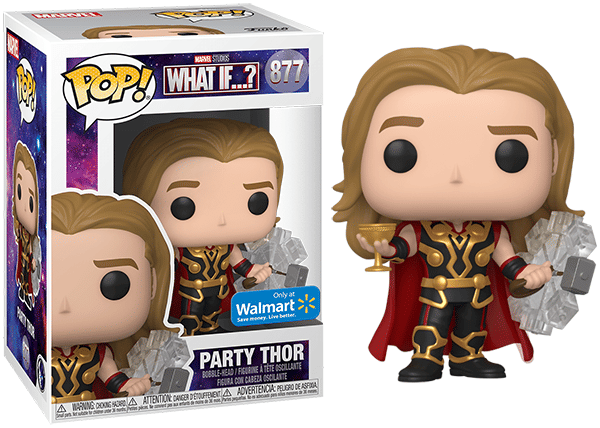 Funko Pop! Party Thor What If...? 877 - Walmart Exclusive Vinyl Figure in PopShield Protector
