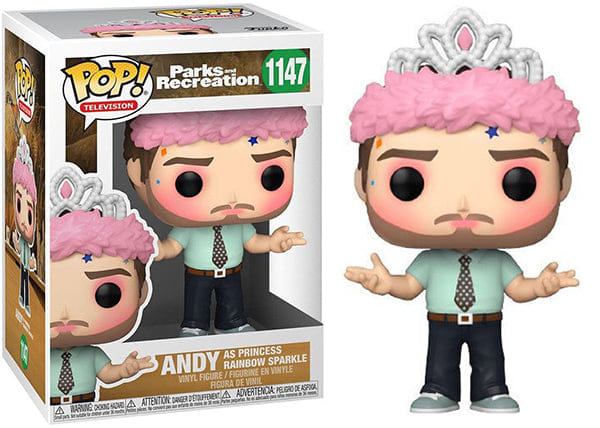 Funko Pop! Andy as Princess Rainbow Sparkle Parks & Recreation 1147 Vinyl Figure in PopShield Protector