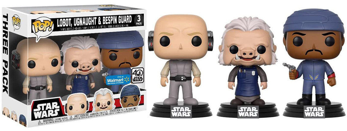 Funko Pop! Lobot, Ugnaught & Bespin Guard Cloud City 3 - pk - Walmart Exclusive Vinyl Figure