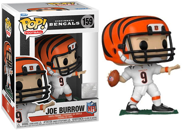 Funko Pop! Joe Burrow Cincinnati Bengals, NFL 159 Vinyl Figure in PopShield Protector