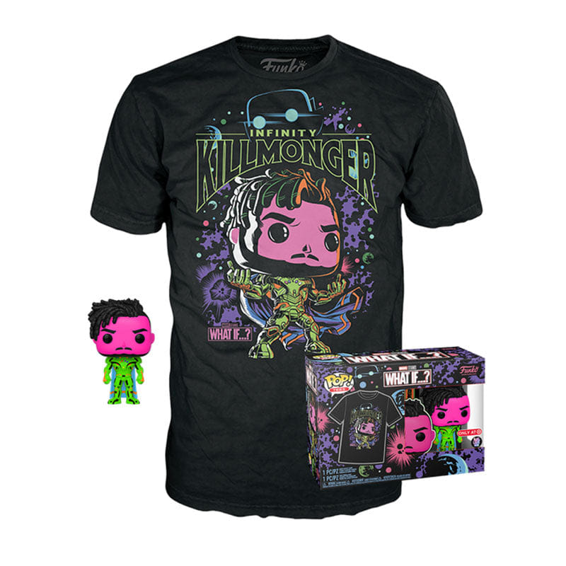 Funko Pop! Infinity Killmonger Blacklight & Infinity Killmonger T-Shirt L, Sealed 989 - Target Exclusive Vinyl Figure