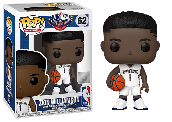 Funko Pop! Zion Williamson New Orleans Pelicans, NBA 62 Vinyl Figure in PopShield Protector