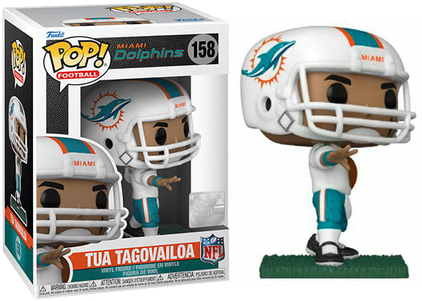 Funko Pop! Tua Tagovailoa Miami Dolphins, NFL 158 Vinyl Figure in PopShield Protector
