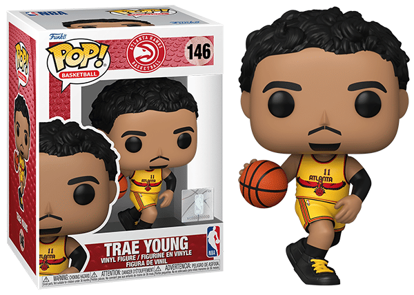 Funko Pop! Trae Young Atlanta Hawks, NBA 146 Vinyl Figure in PopShield Protector