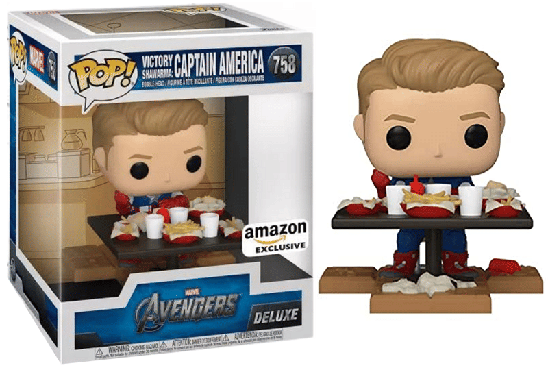 Funko Pop! Victory Shawarma: Captain America Deluxe, Avengers 758 - Amazon Exclusive Vinyl Figure