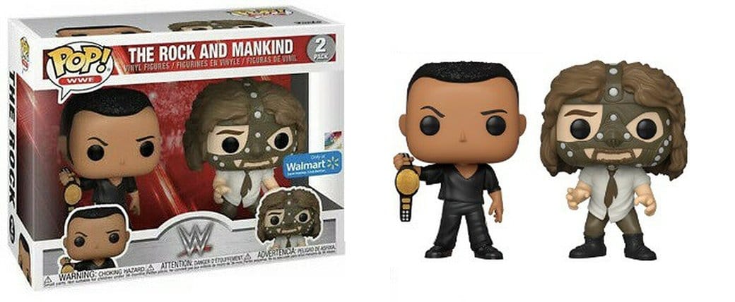 Funko Pop! The Rock & Mankind WWE 2 - pk - Walmart Exclusive Vinyl Figure